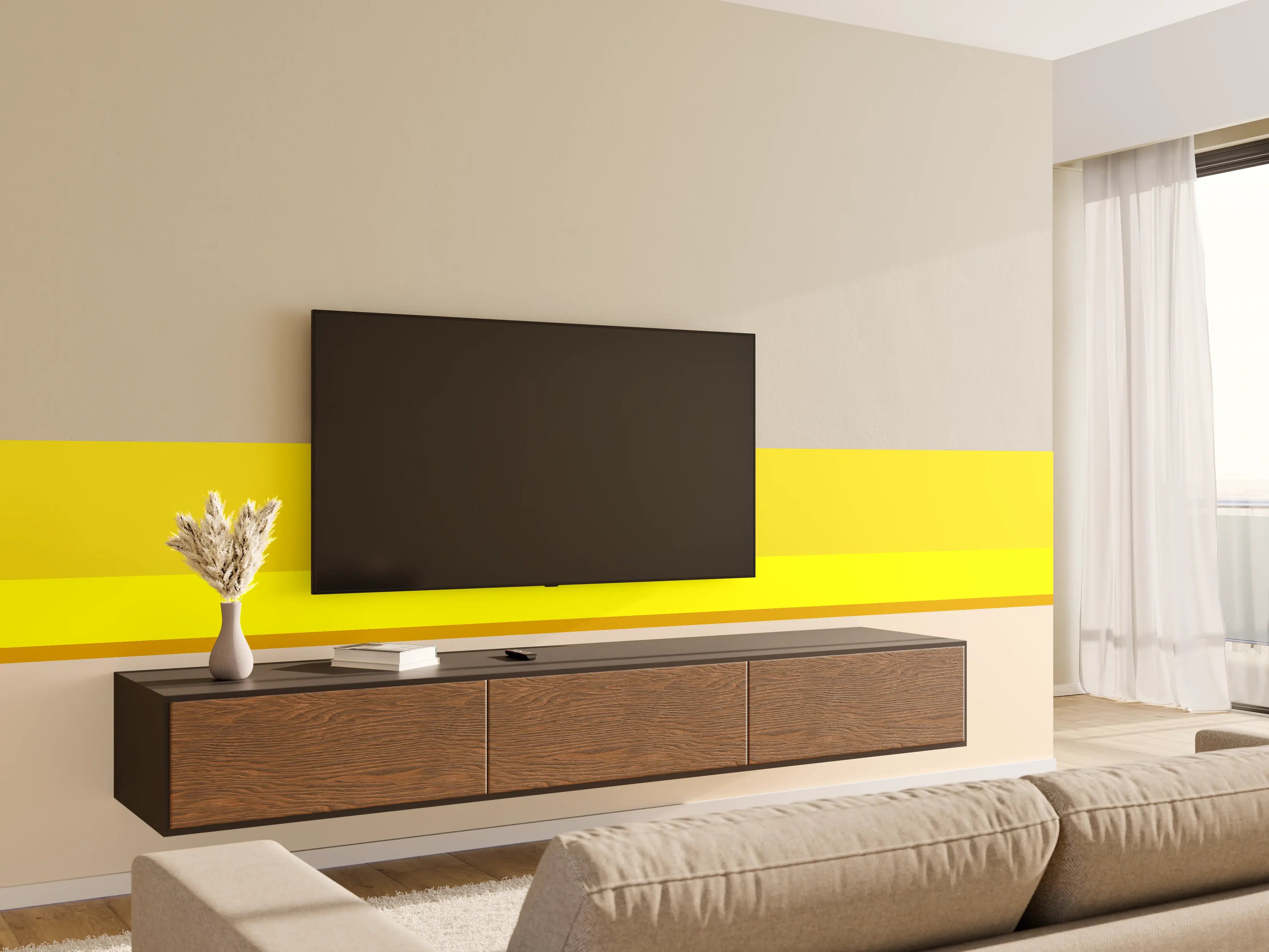 Wandverkleidung Wohnzimmer - The Yellows - Horizontal - Vanilla
