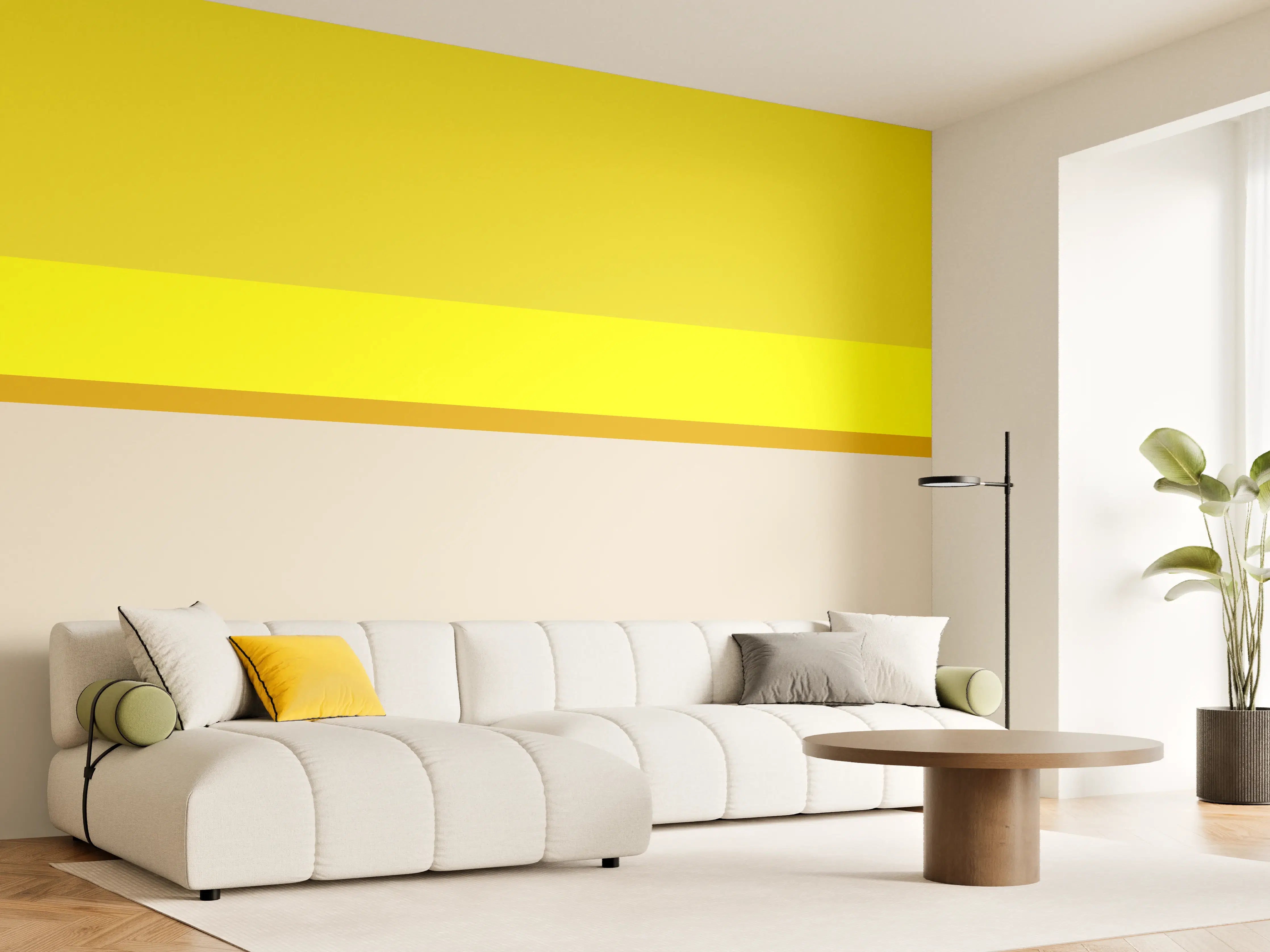 Wandverkleidung Wohnzimmer - The Yellows - Horizontal - Vanilla