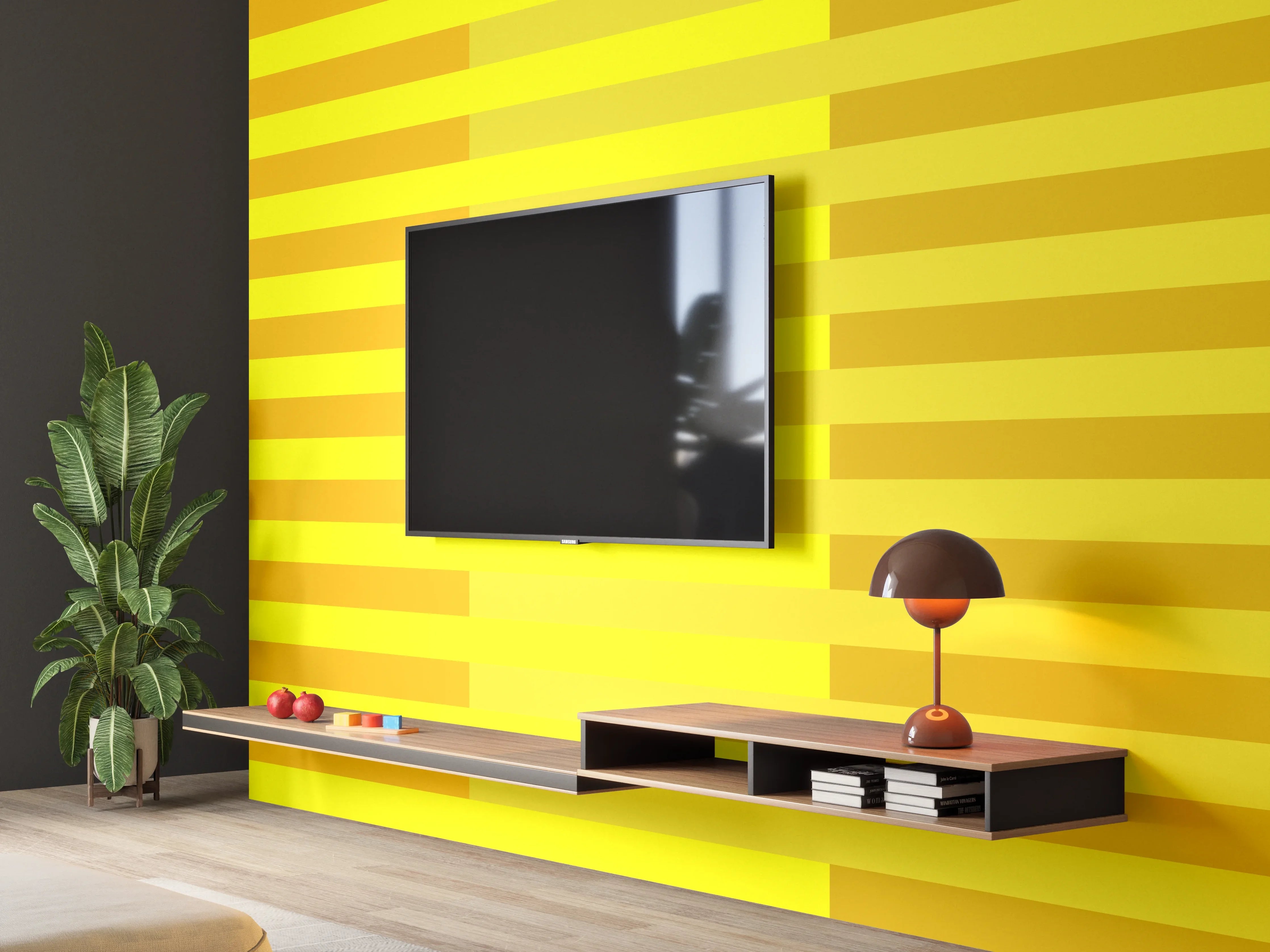 Wandverkleidung Wohnzimmer - The Yellows - Multy Stripes - Lemon