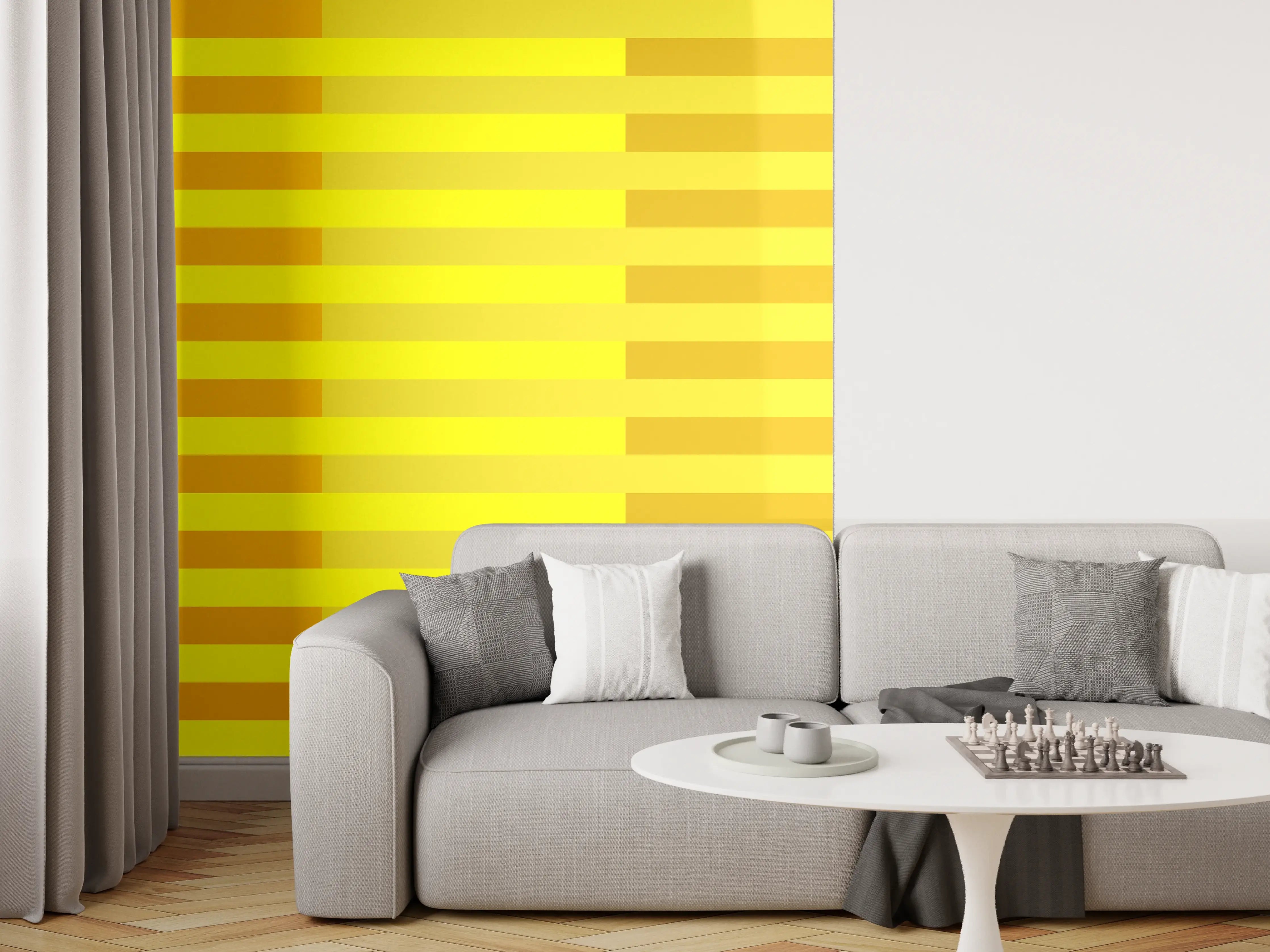 Wandverkleidung Wohnzimmer - The Yellows - Multy Stripes - Lemon