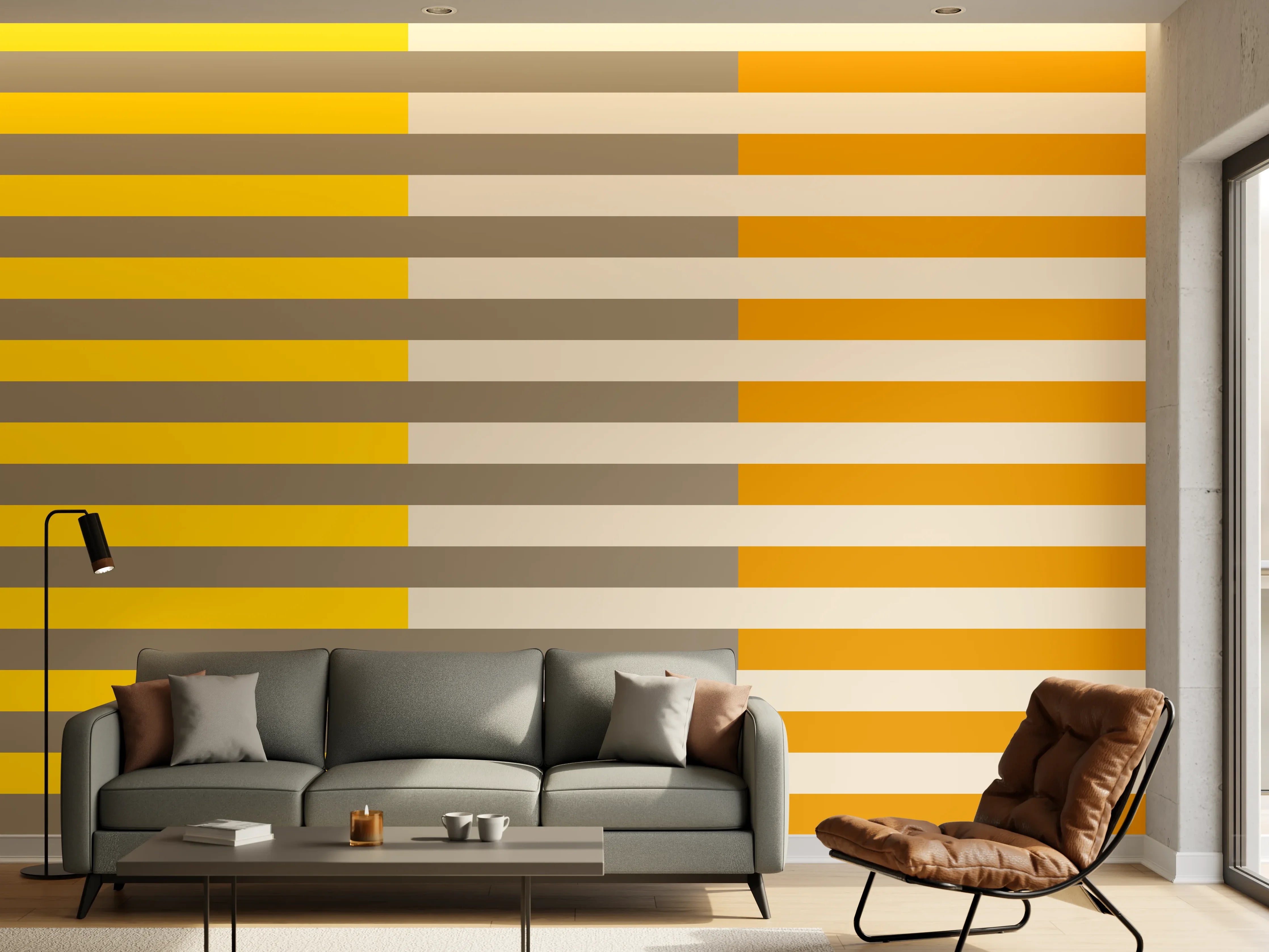 Wandverkleidung Wohnzimmer - The Yellows - Multy Stripes - Saffron