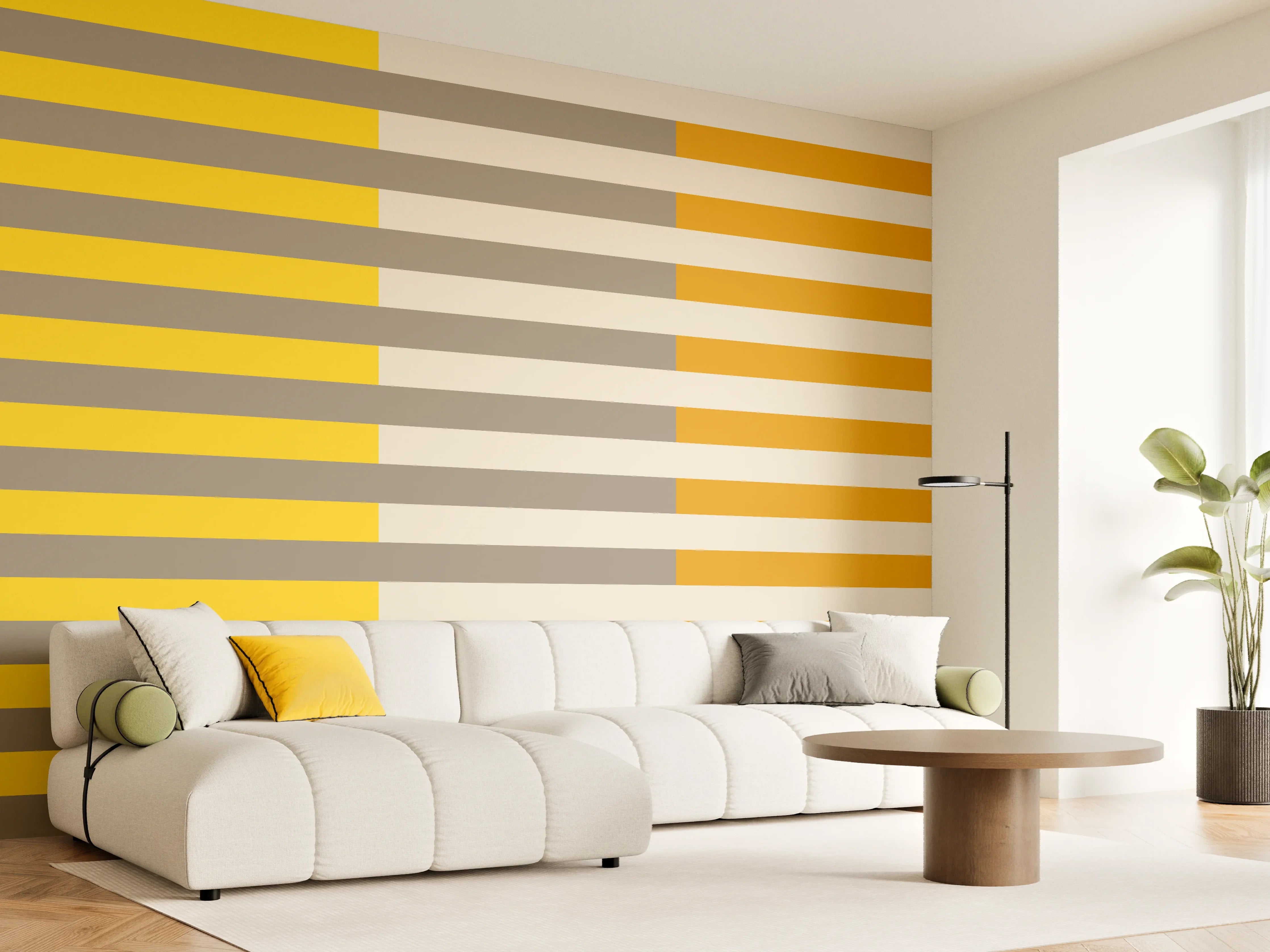 Wandverkleidung Wohnzimmer - The Yellows - Multy Stripes - Saffron