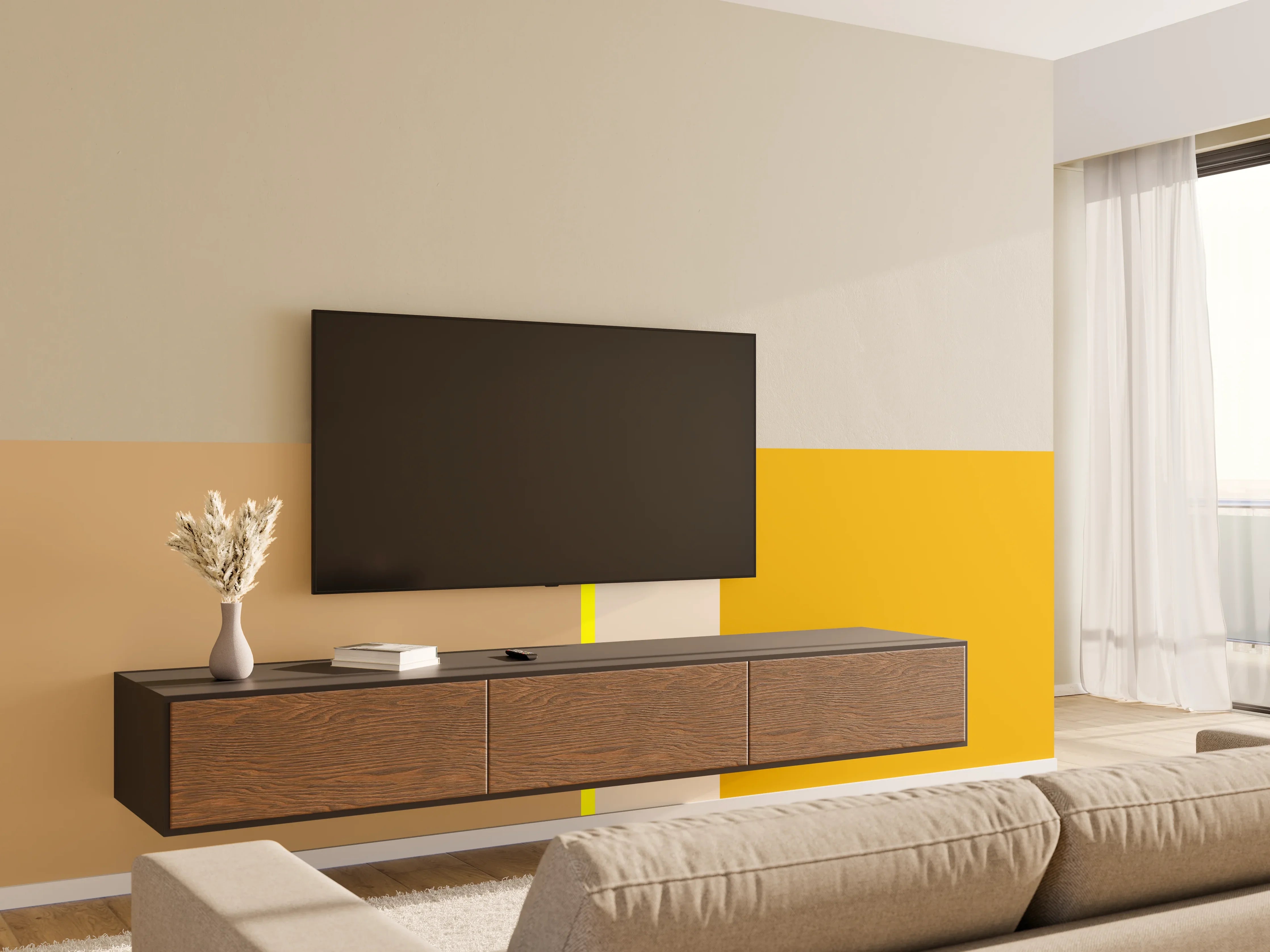 Wandverkleidung Wohnzimmer - The Yellows - Vertical - Buttercup