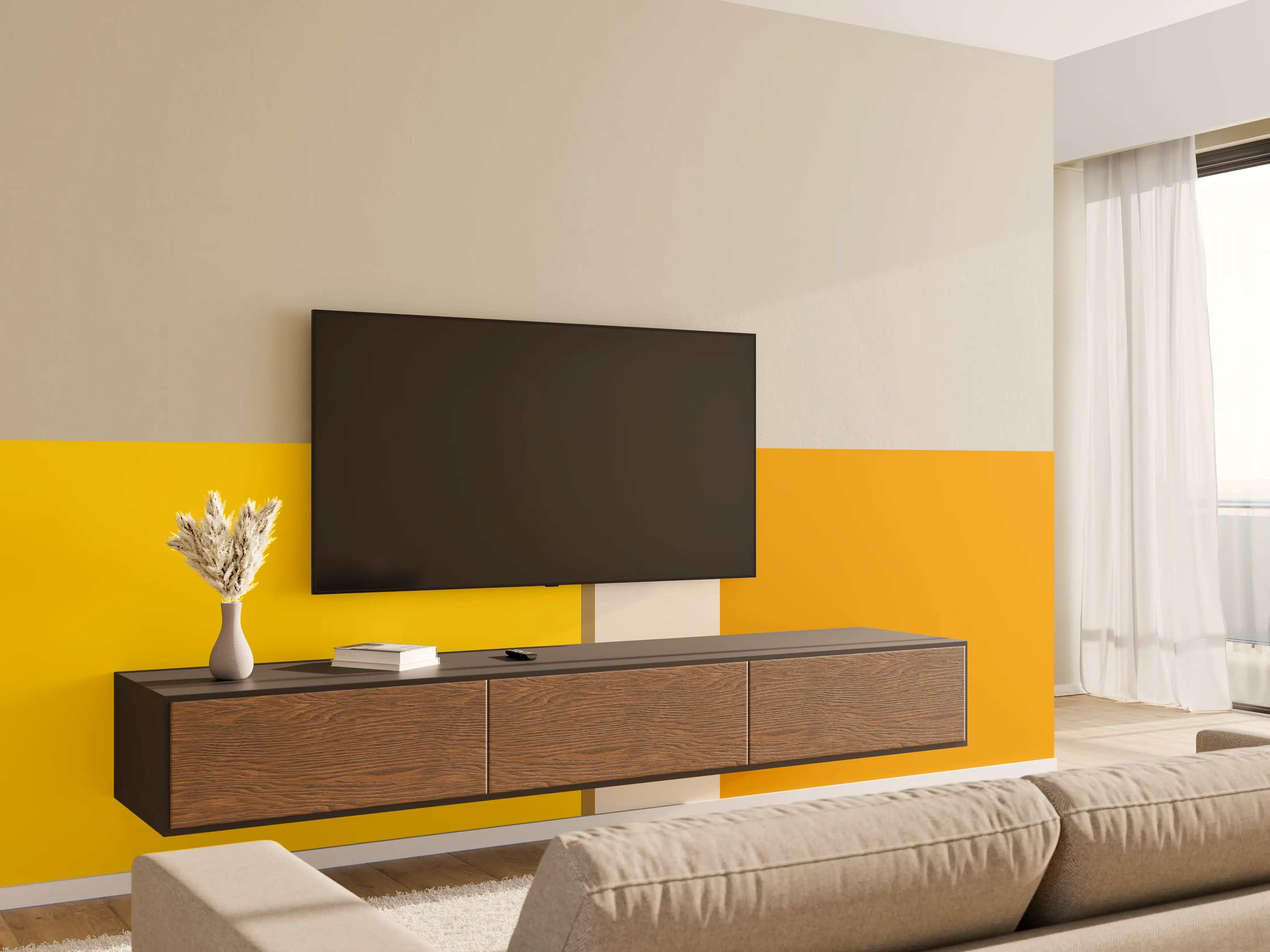 Wandverkleidung Wohnzimmer - The Yellows - Vertical - Saffron