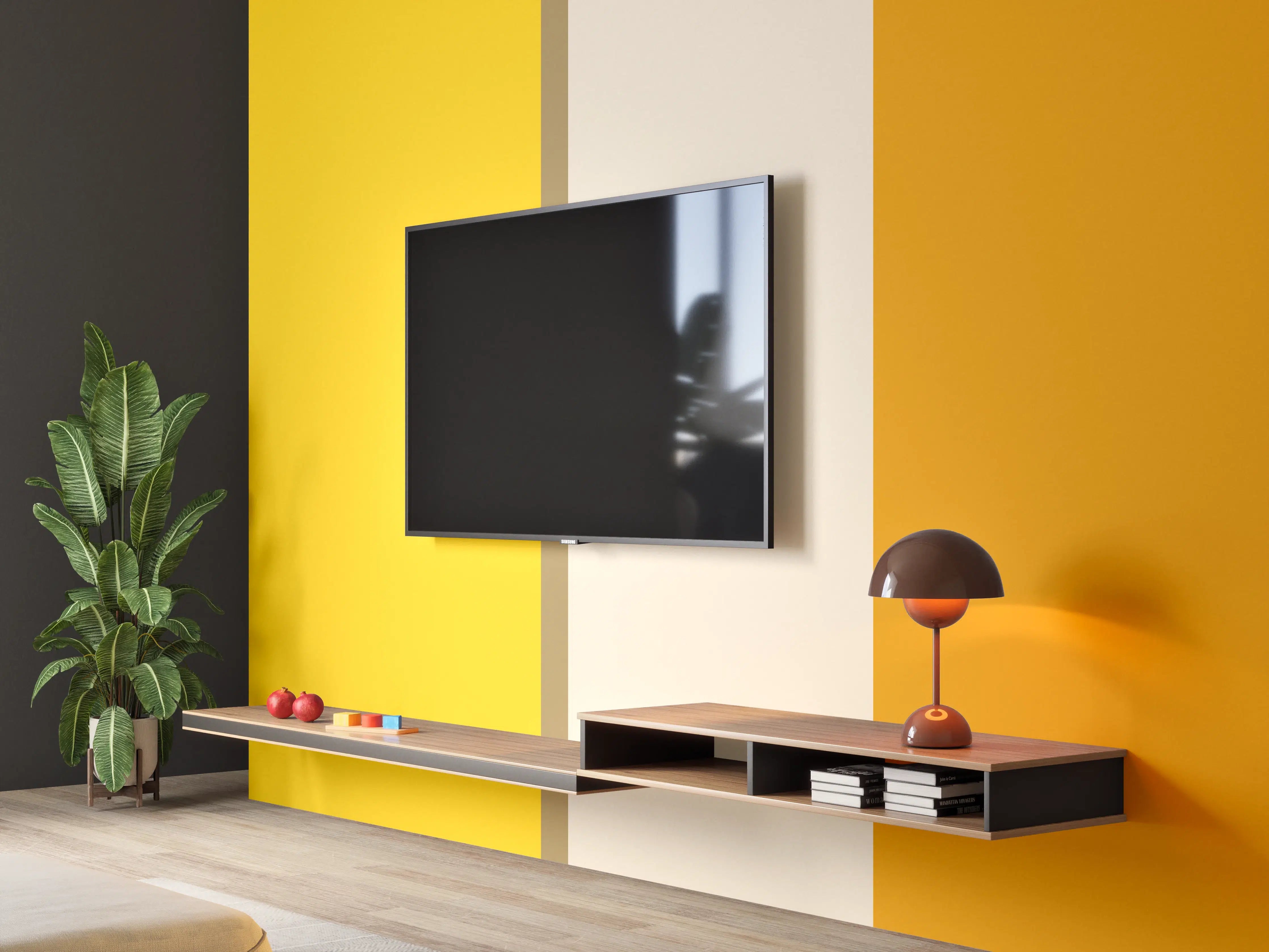 Wandverkleidung Wohnzimmer - The Yellows - Vertical - Saffron
