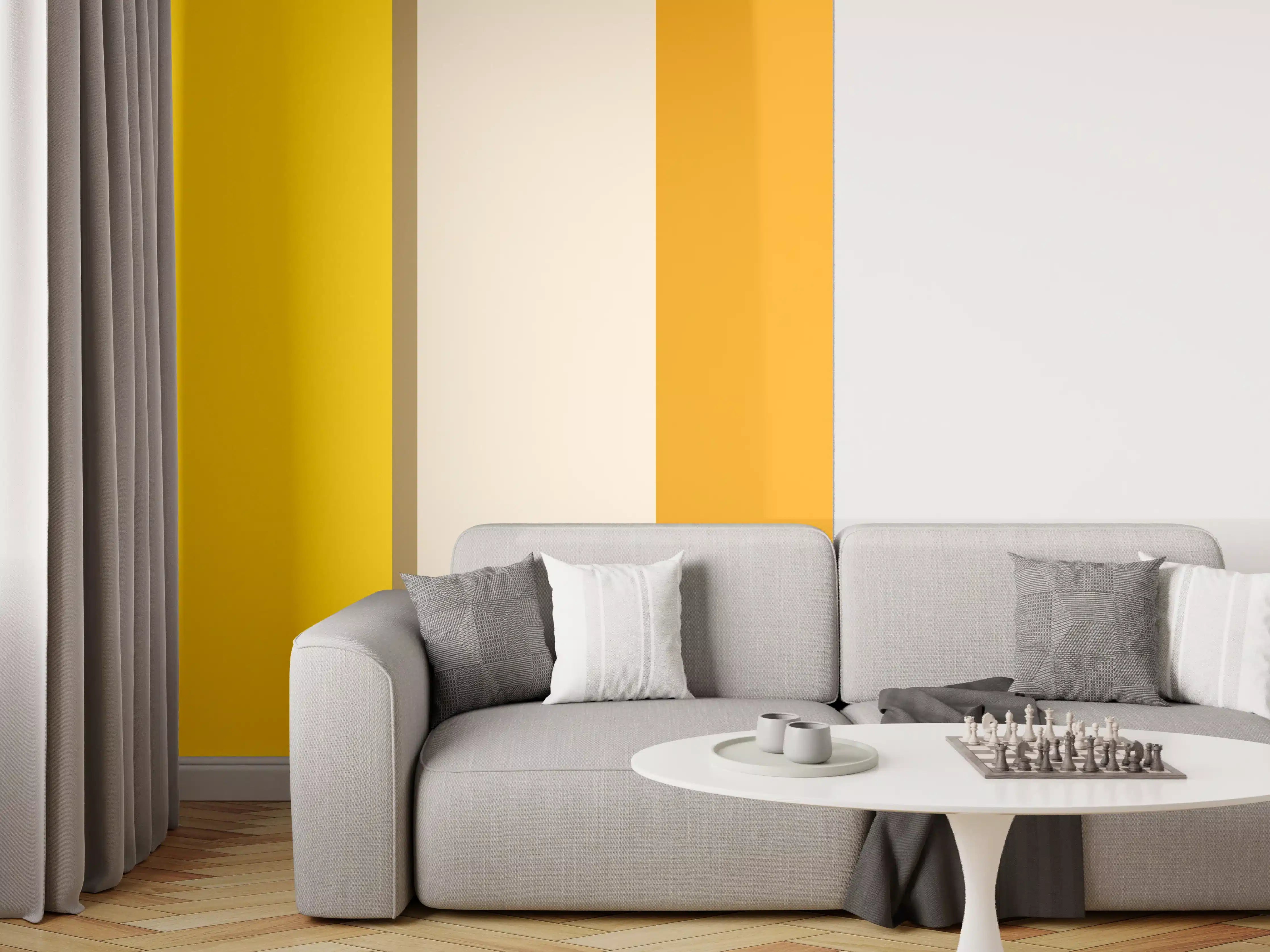 Wandverkleidung Wohnzimmer - The Yellows - Vertical - Saffron