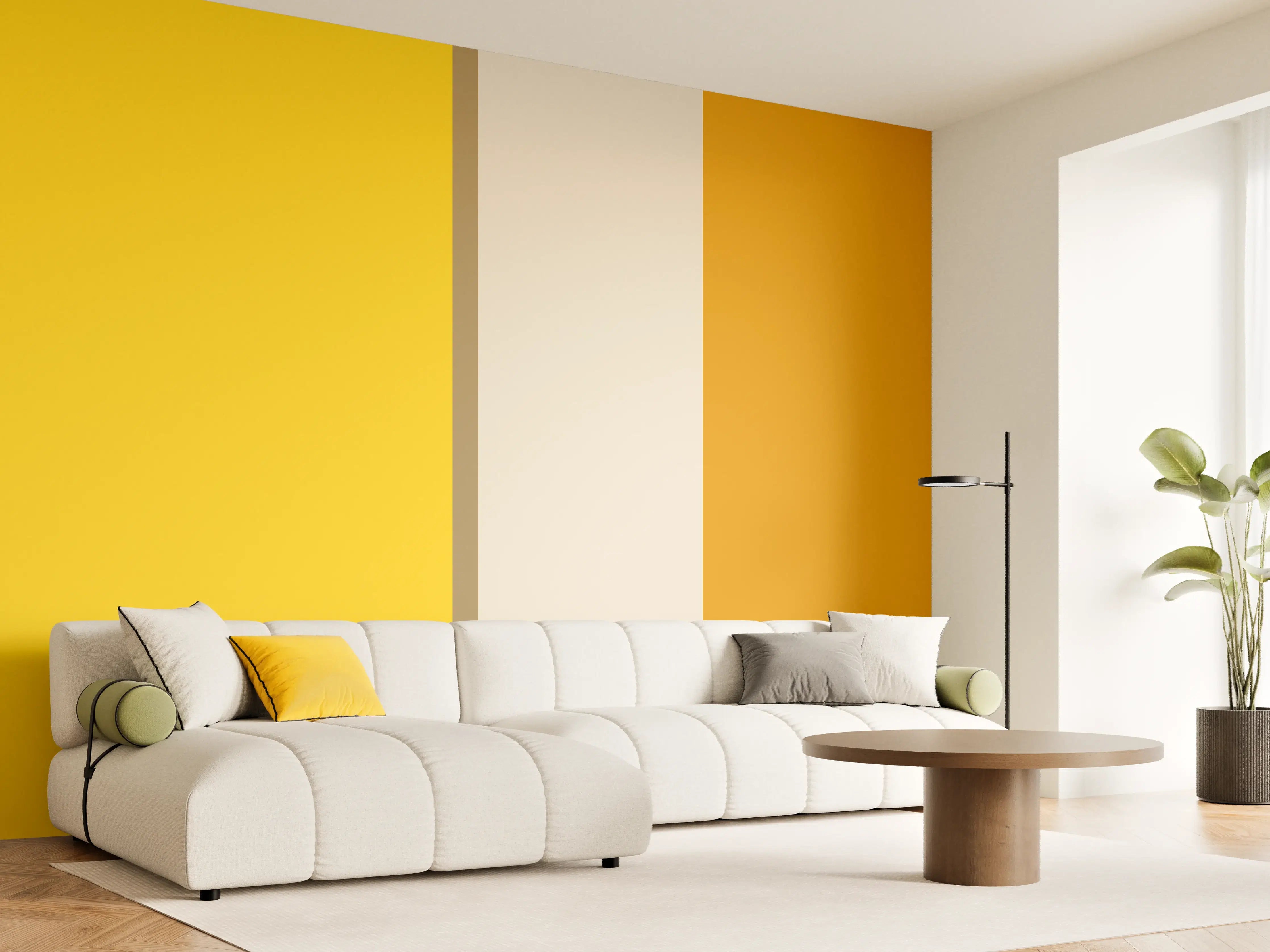 Wandverkleidung Wohnzimmer - The Yellows - Vertical - Saffron