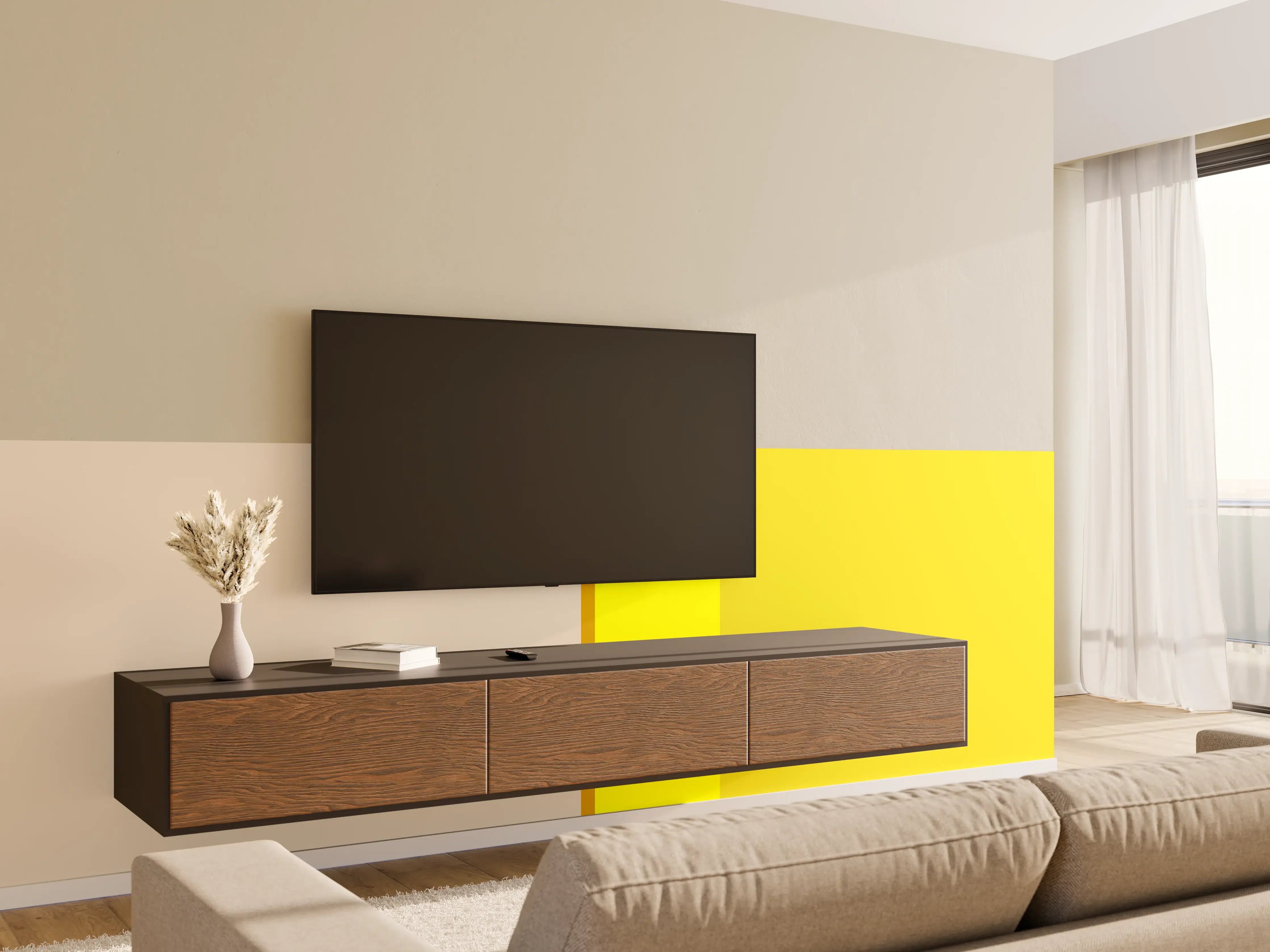 Wandverkleidung Wohnzimmer - The Yellows - Vertical - Vanilla