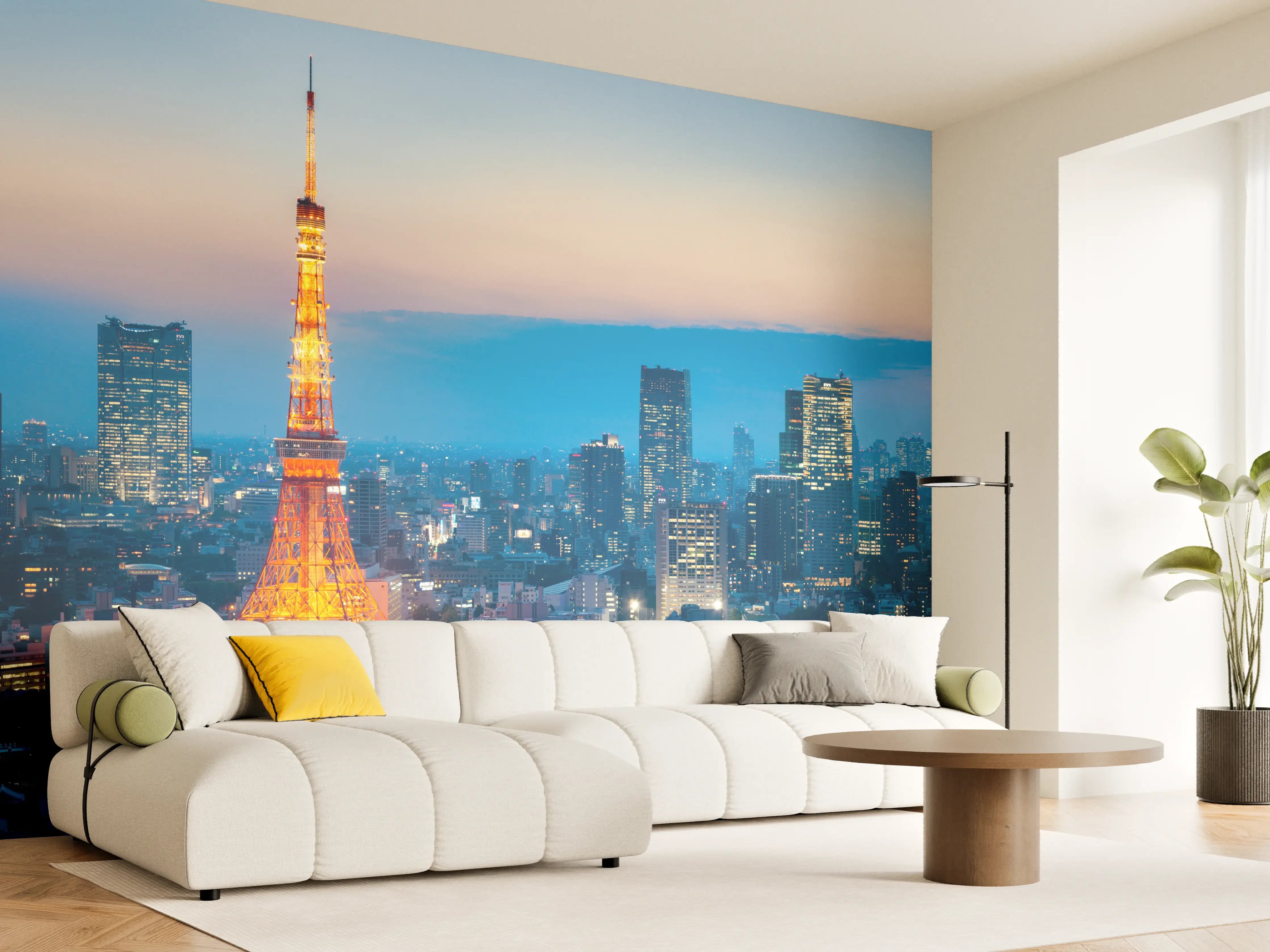 Wandverkleidung Wohnzimmer - Tokyo Tower bei Nacht