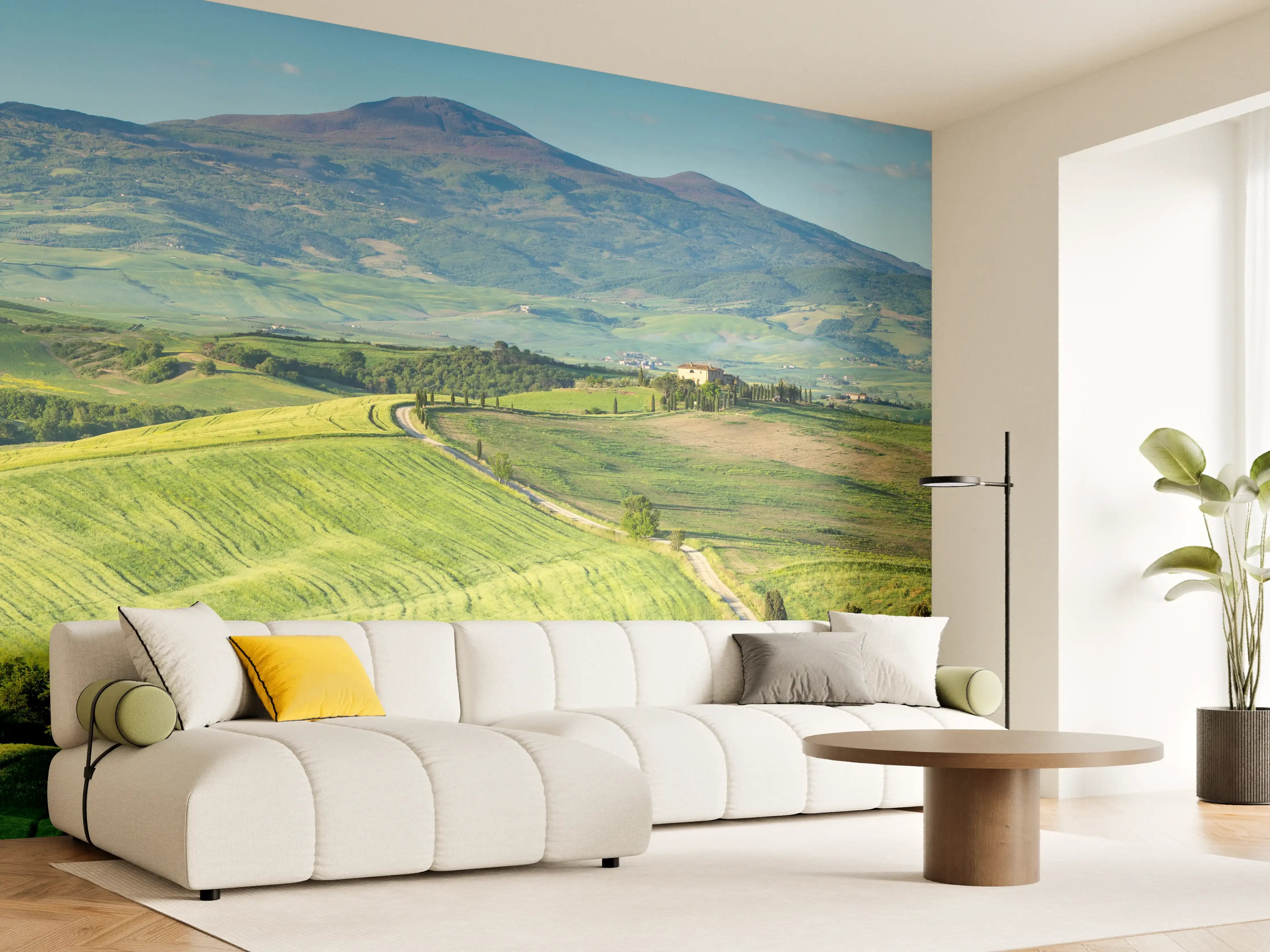 Wandverkleidung Wohnzimmer - Toskana Hügel Panorama