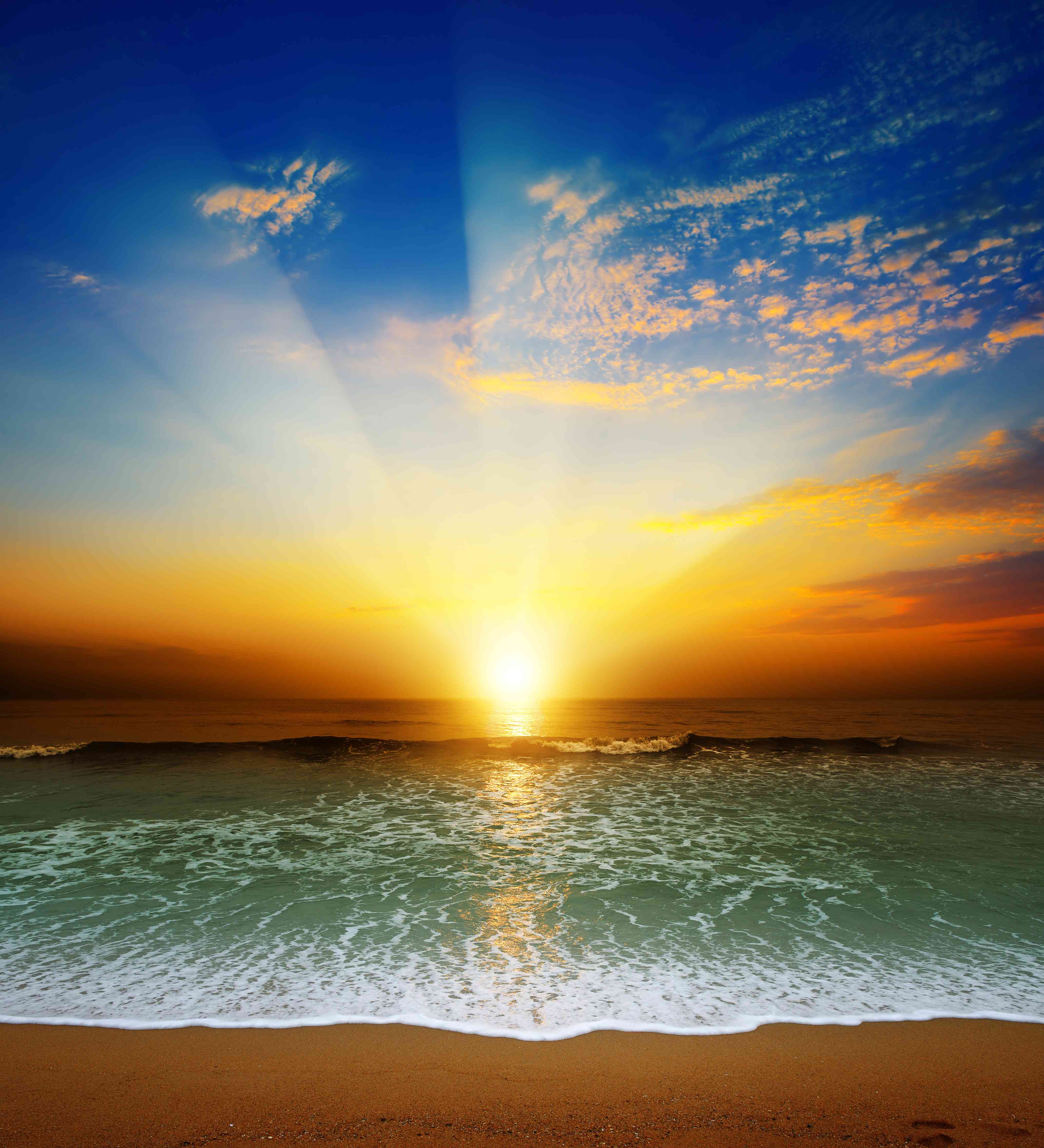 Wandverkleidung Wohnzimmer-Traumhafte Sonnenuntergangs-Szene am Meer