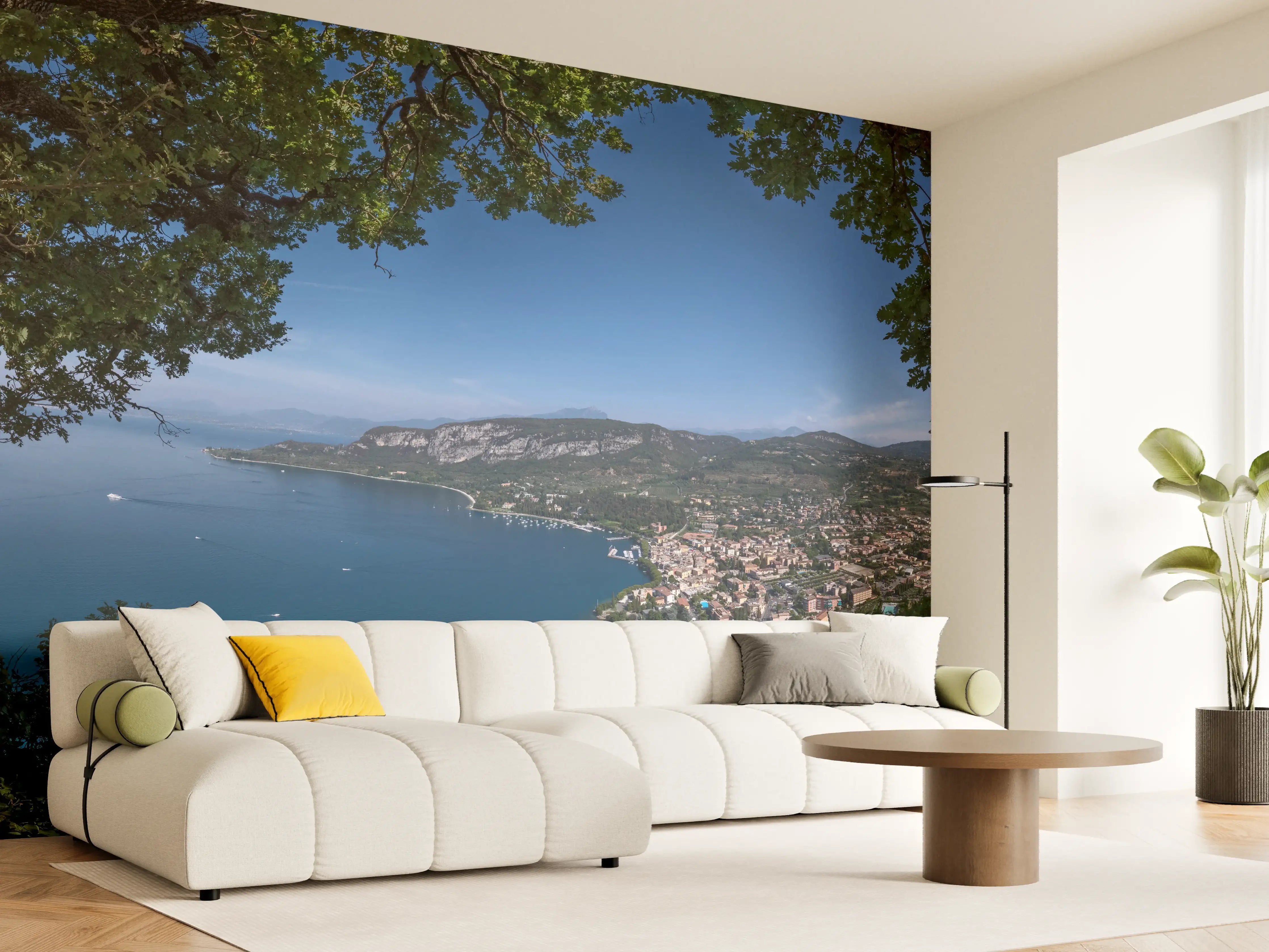 Wandverkleidung Wohnzimmer - Traumhafter Ausblick auf Gardasee Italien