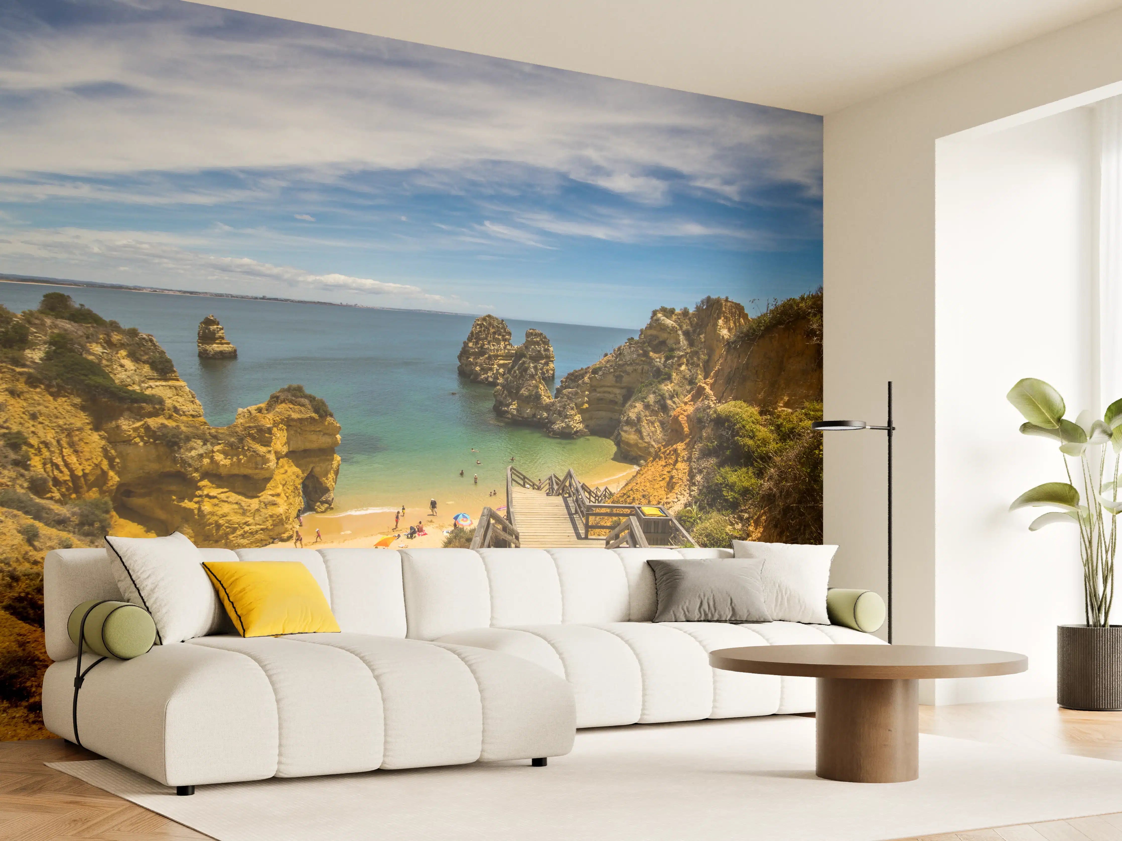 Wandverkleidung Wohnzimmer - Traumhafter Blick auf eine Küste mit Sandstrand
