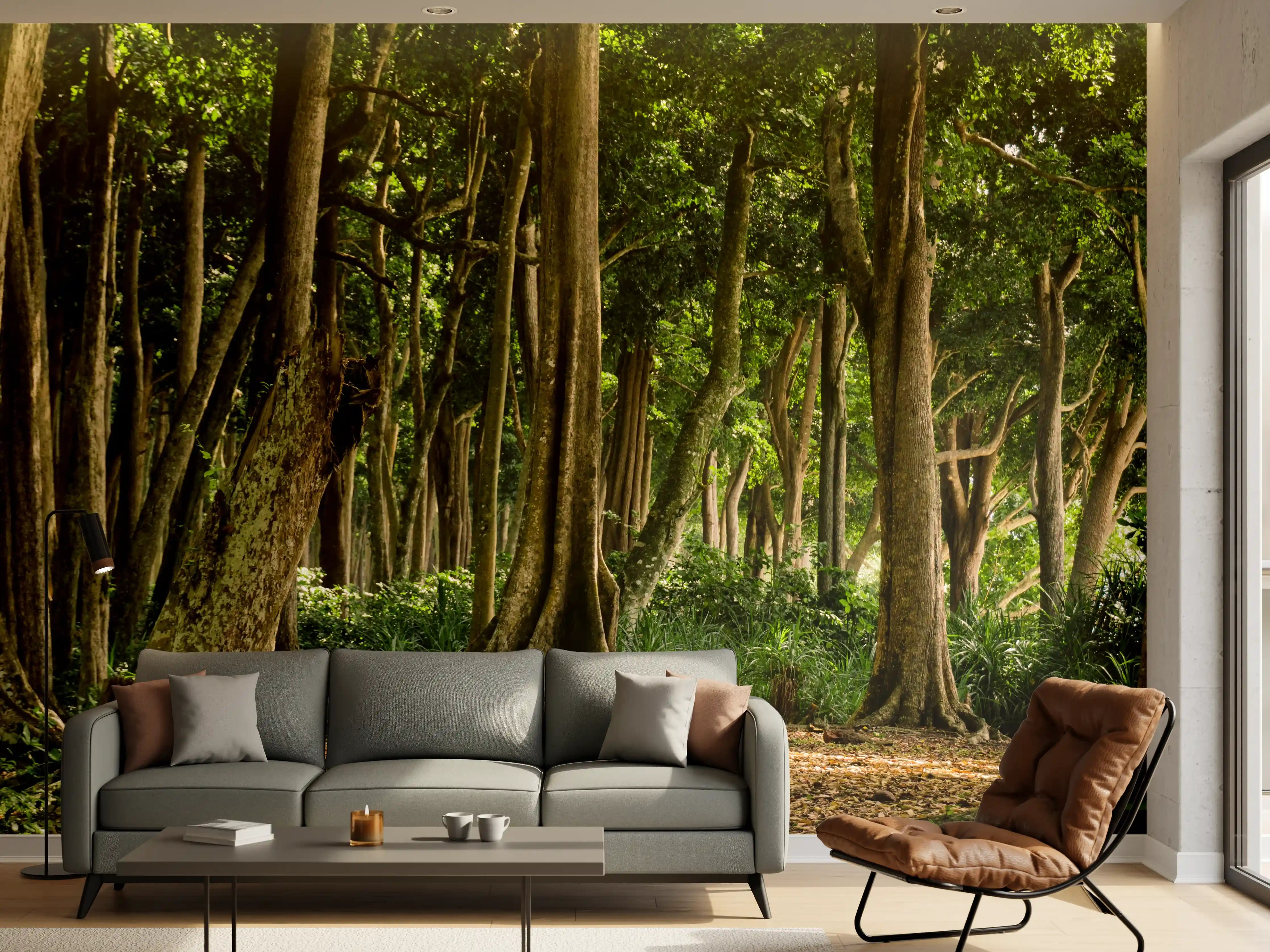 Wandverkleidung Wohnzimmer - Tropischer Wald auf der Insel Havelock