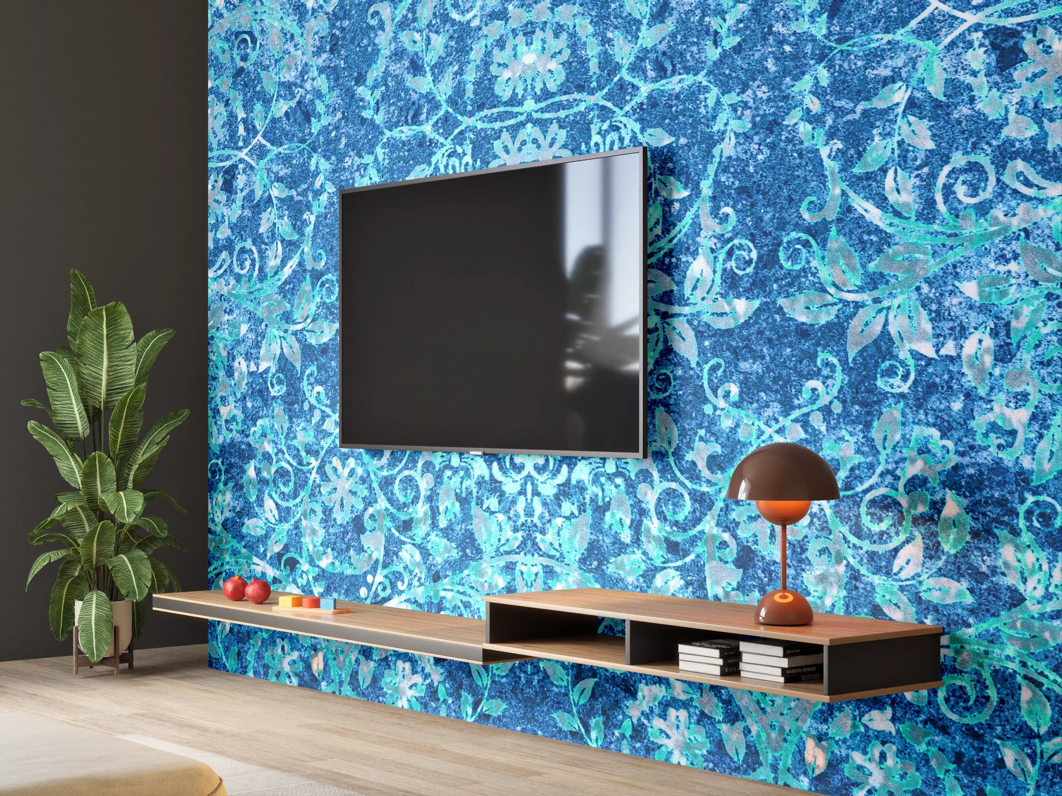 Wandverkleidung Wohnzimmer - Türkise Aquamarin Wand Textur