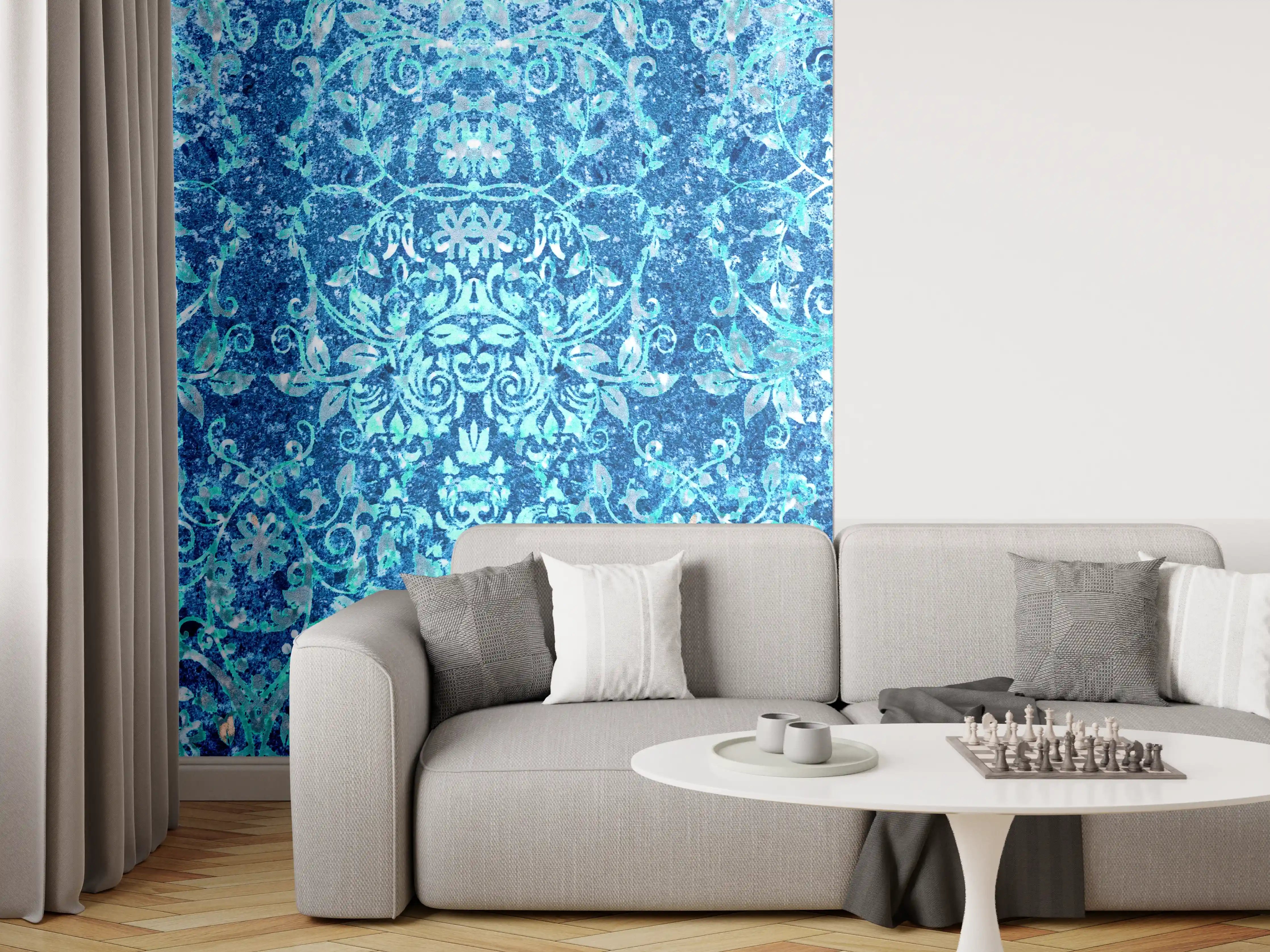 Wandverkleidung Wohnzimmer - Türkise Aquamarin Wand Textur