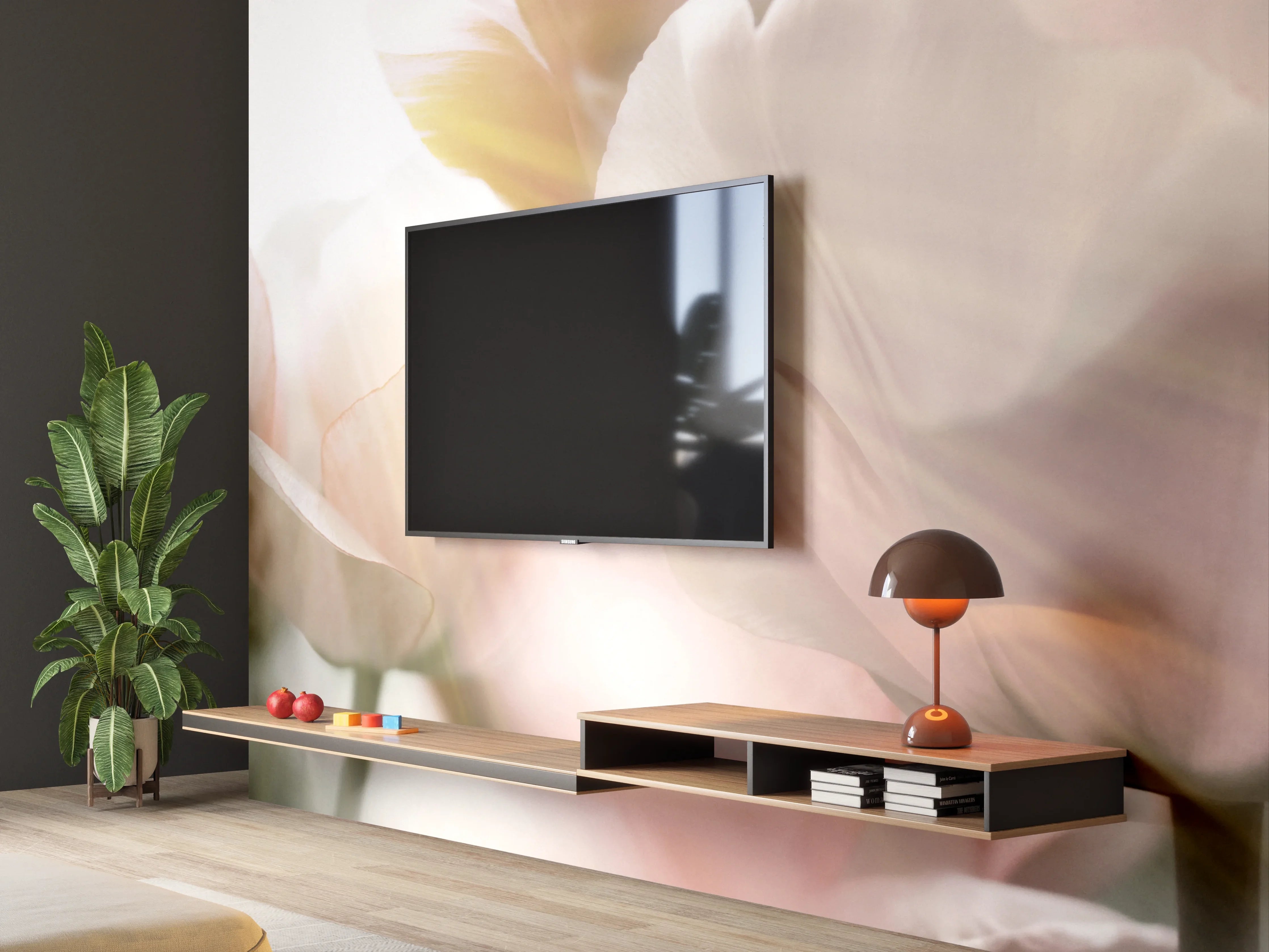 Wandverkleidung Wohnzimmer - Tulpen in Sonnenstrahlen