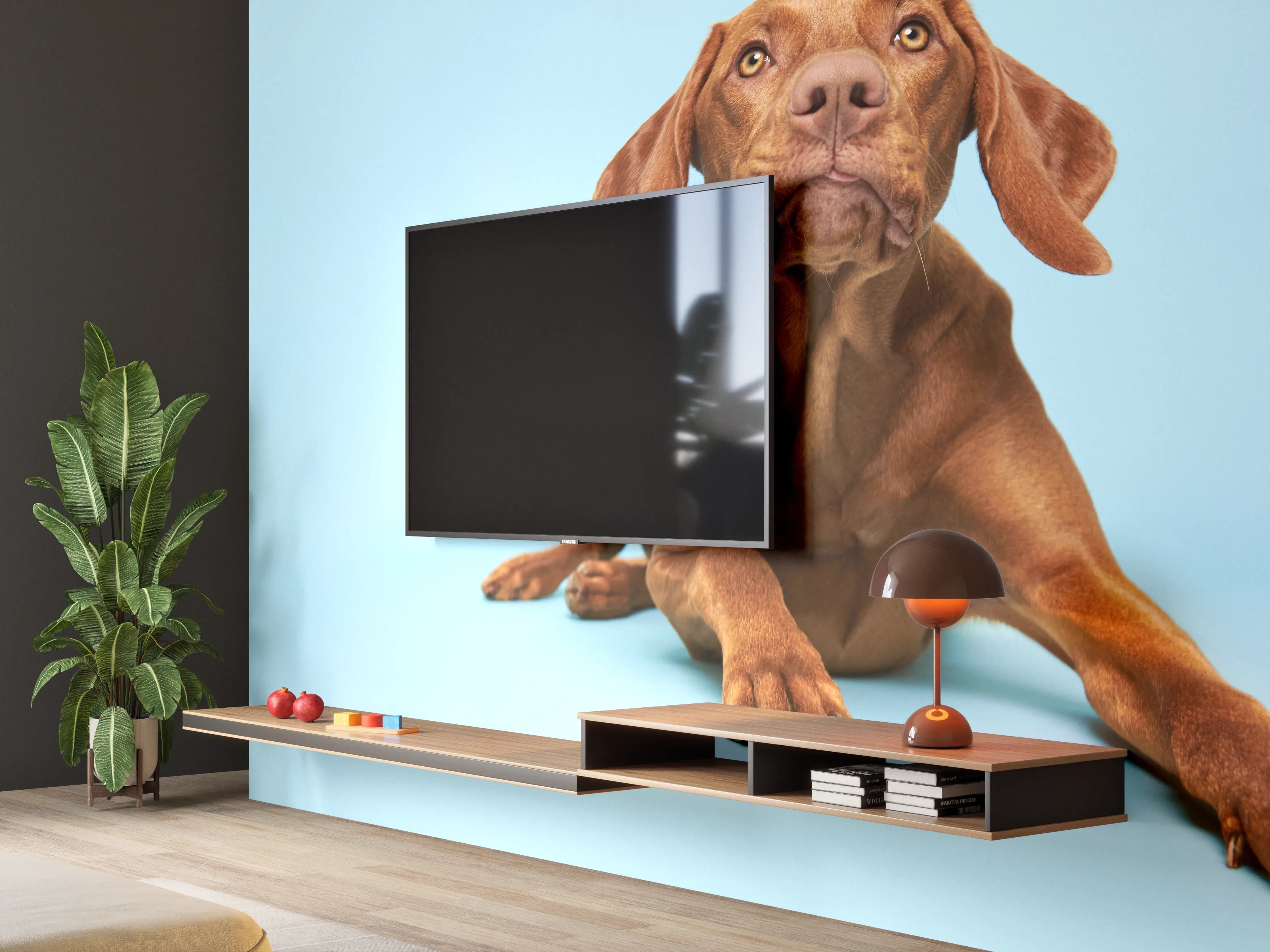 Wandverkleidung Wohnzimmer - Ungarischer Vizsla-Welpe Portrait