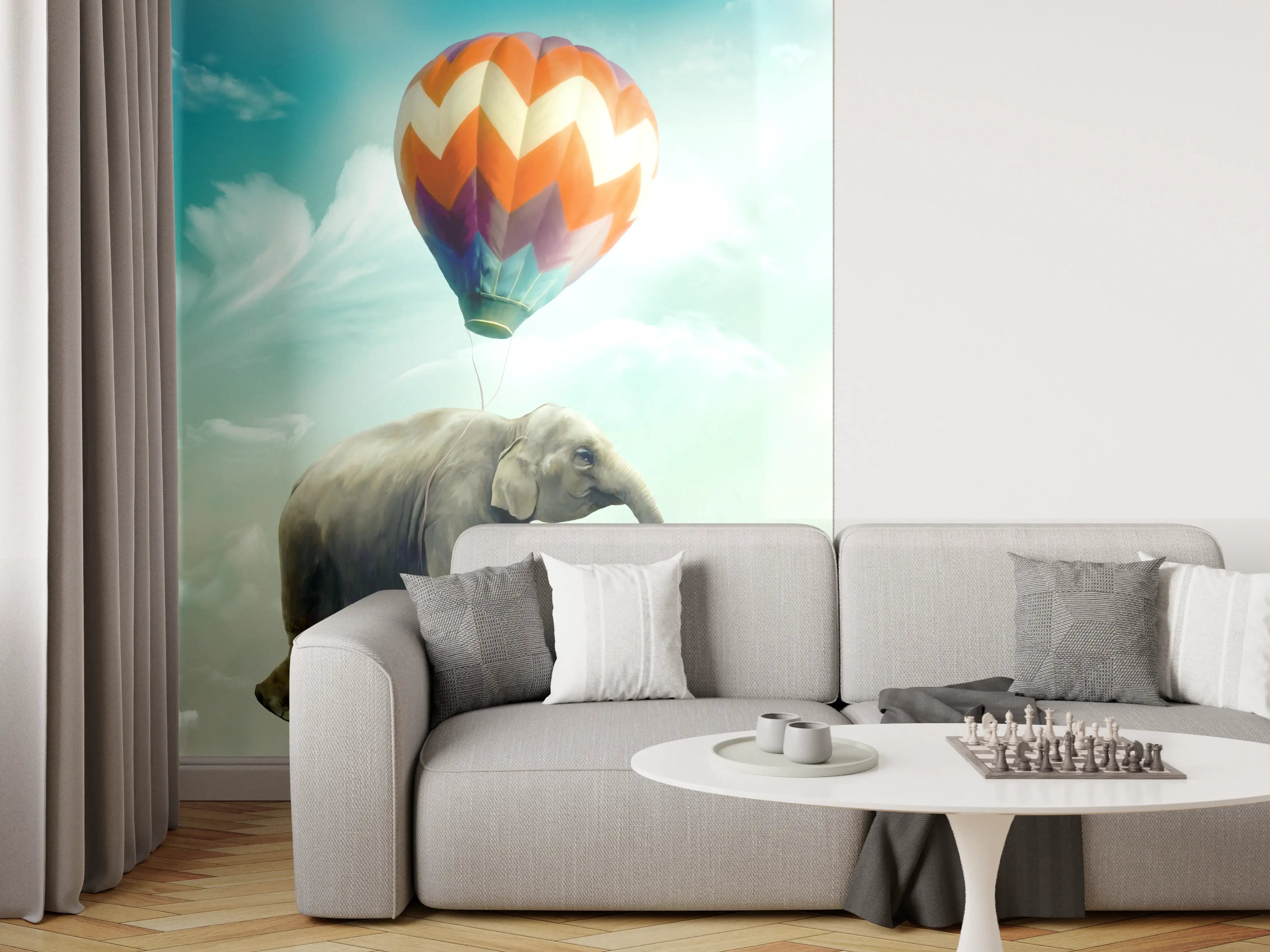Wandverkleidung Wohnzimmer - Unrealistische Darstellung 