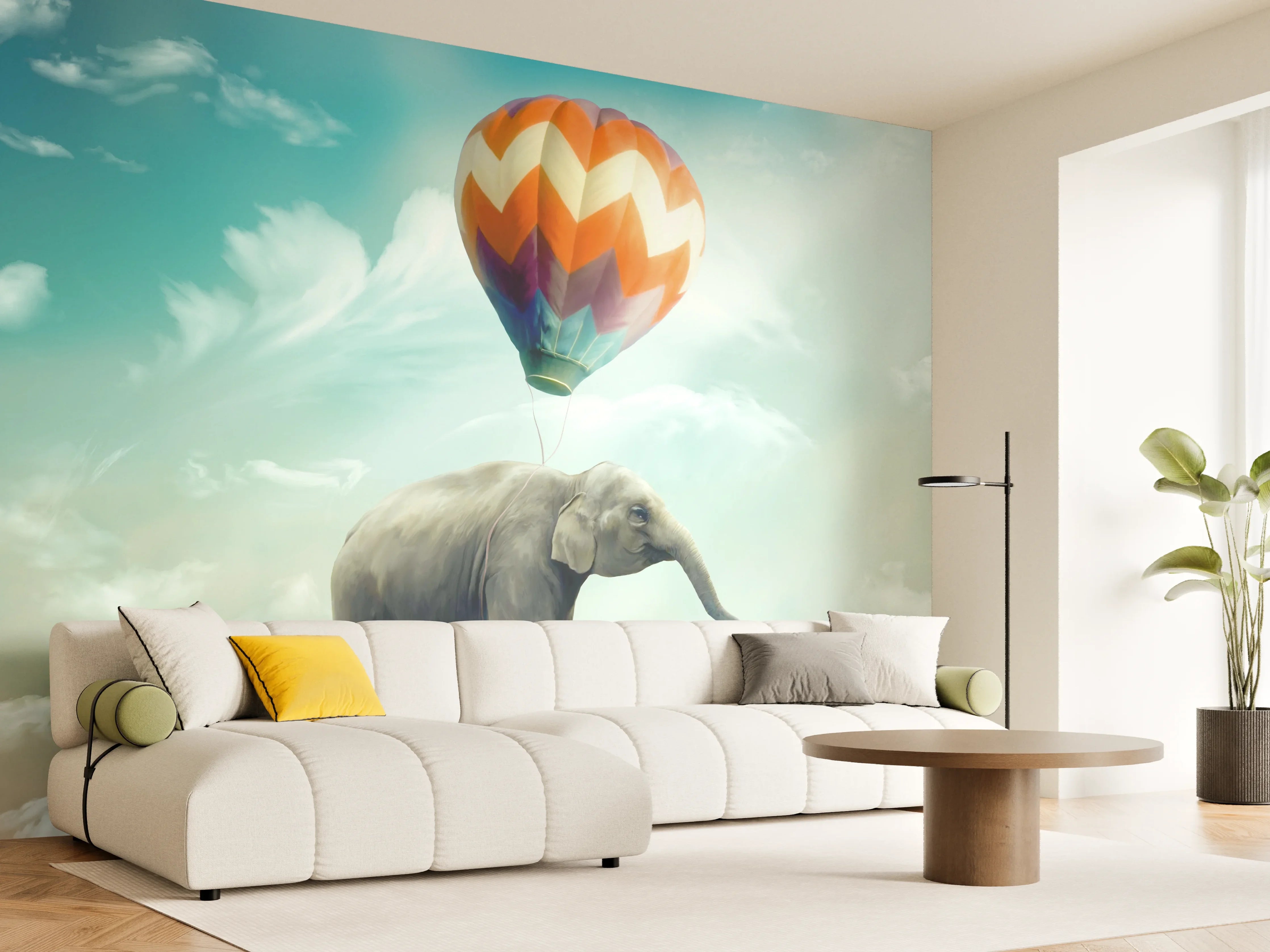 Wandverkleidung Wohnzimmer - Unrealistische Darstellung 