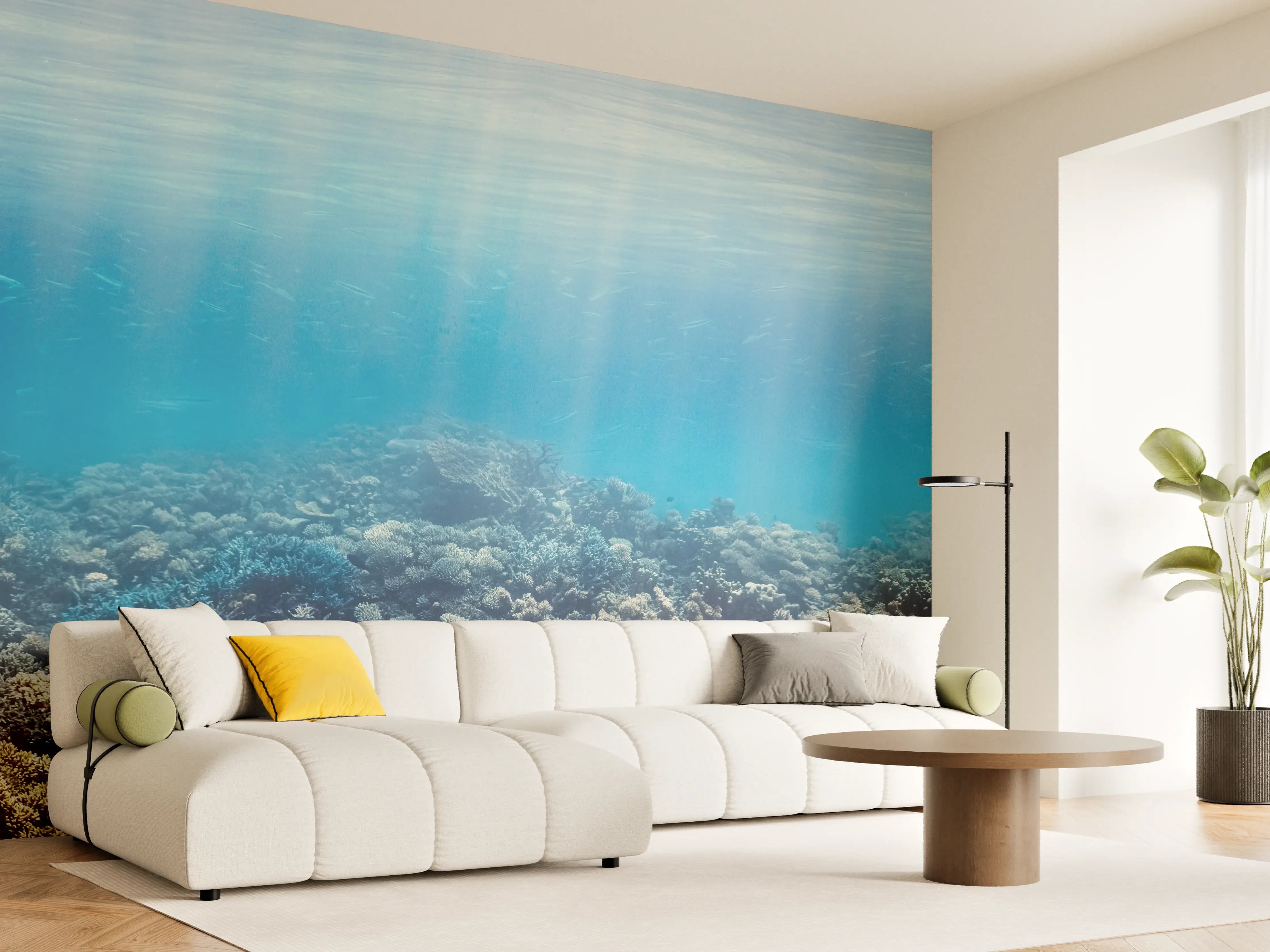 Wandverkleidung Wohnzimmer - Unterwasser-Korallenriff im Roten Meer