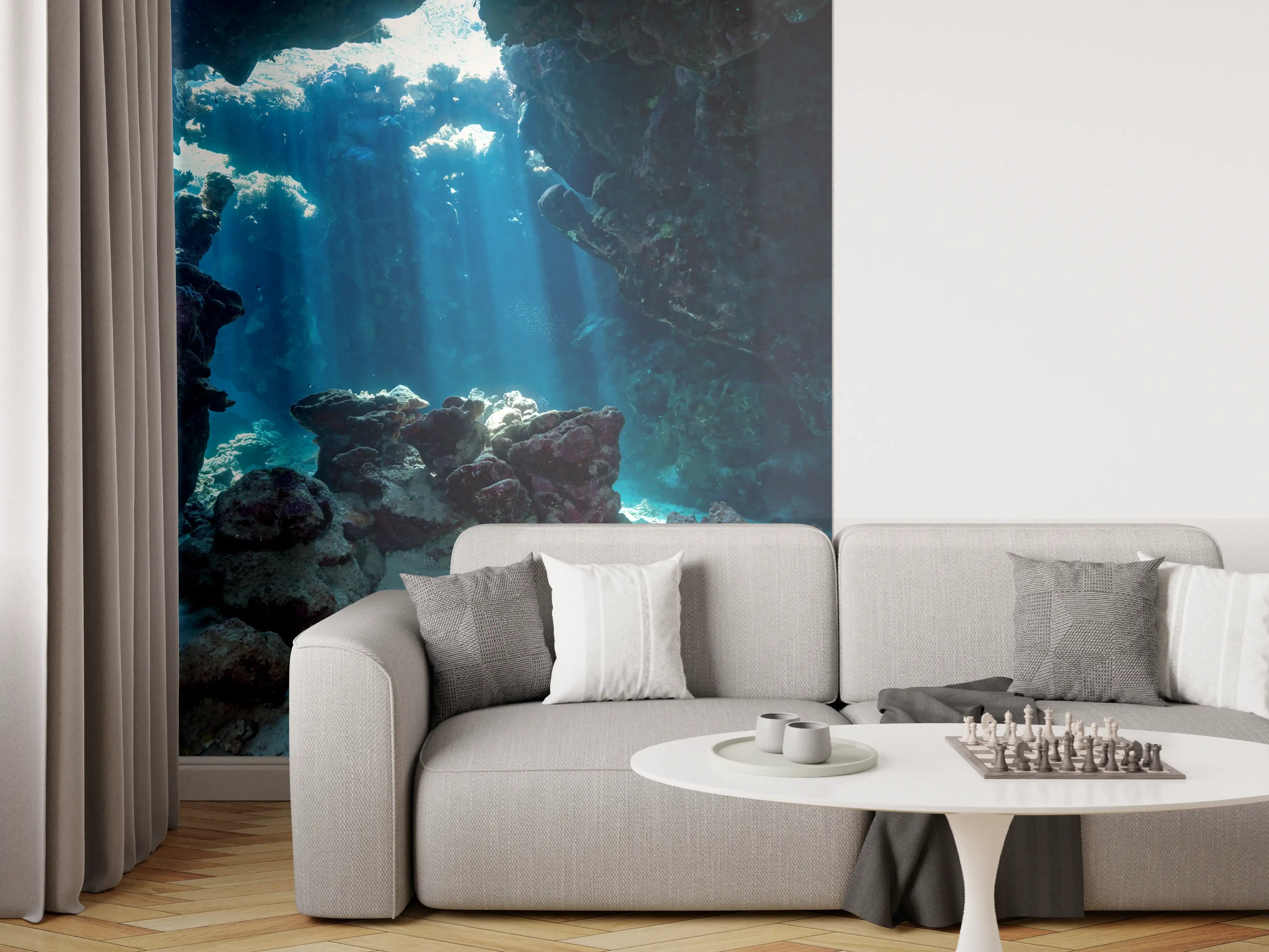 Wandverkleidung Wohnzimmer - Unterwasseransicht eines Riffs