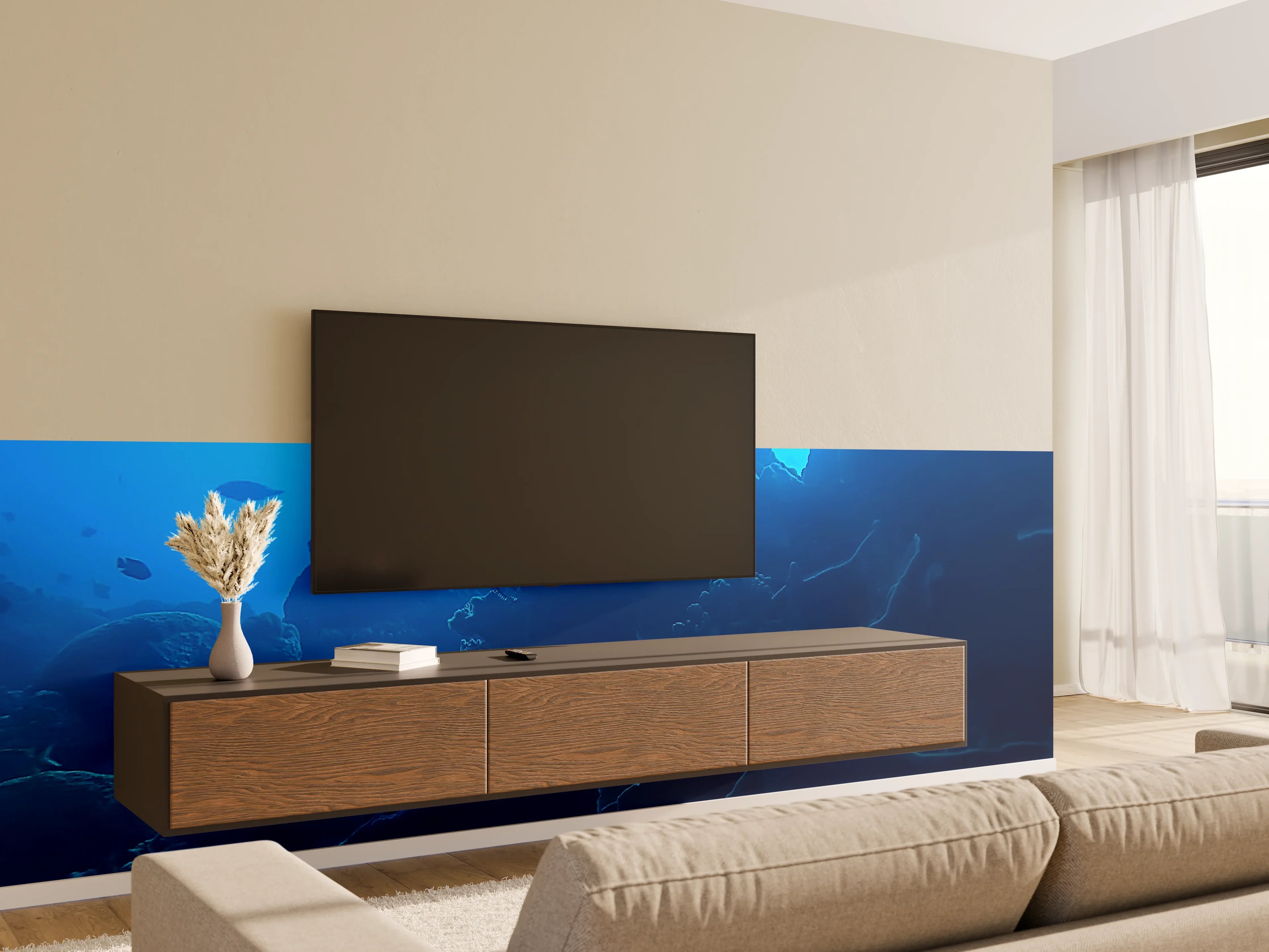 Wandverkleidung Wohnzimmer - Unterwasserwelt: Faszinierende Tiefsee