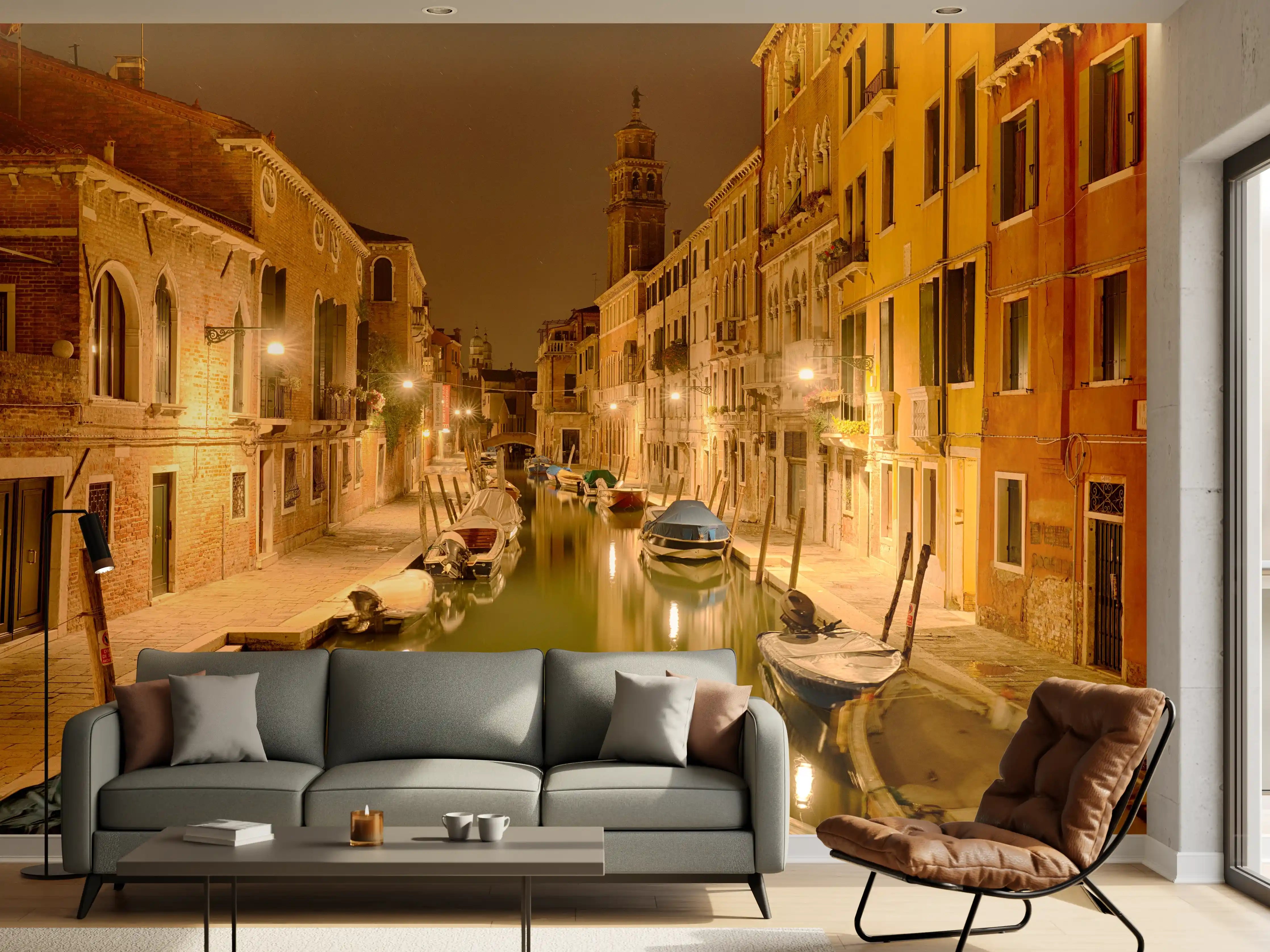 Wandverkleidung Wohnzimmer - Venedig - Venezia in Nacht 1