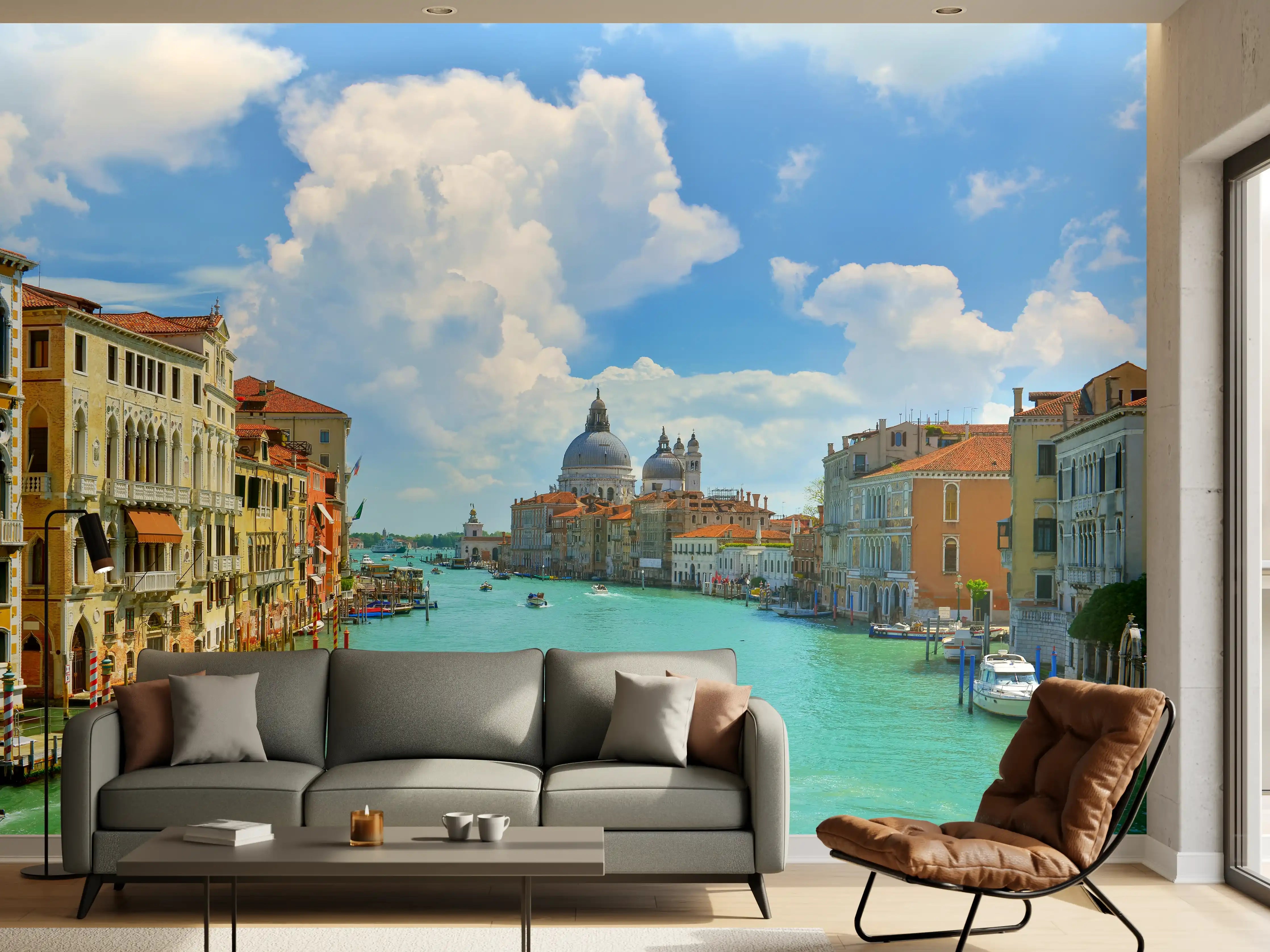 Wandverkleidung Wohnzimmer - Venedig Kanäle Sonnenlicht