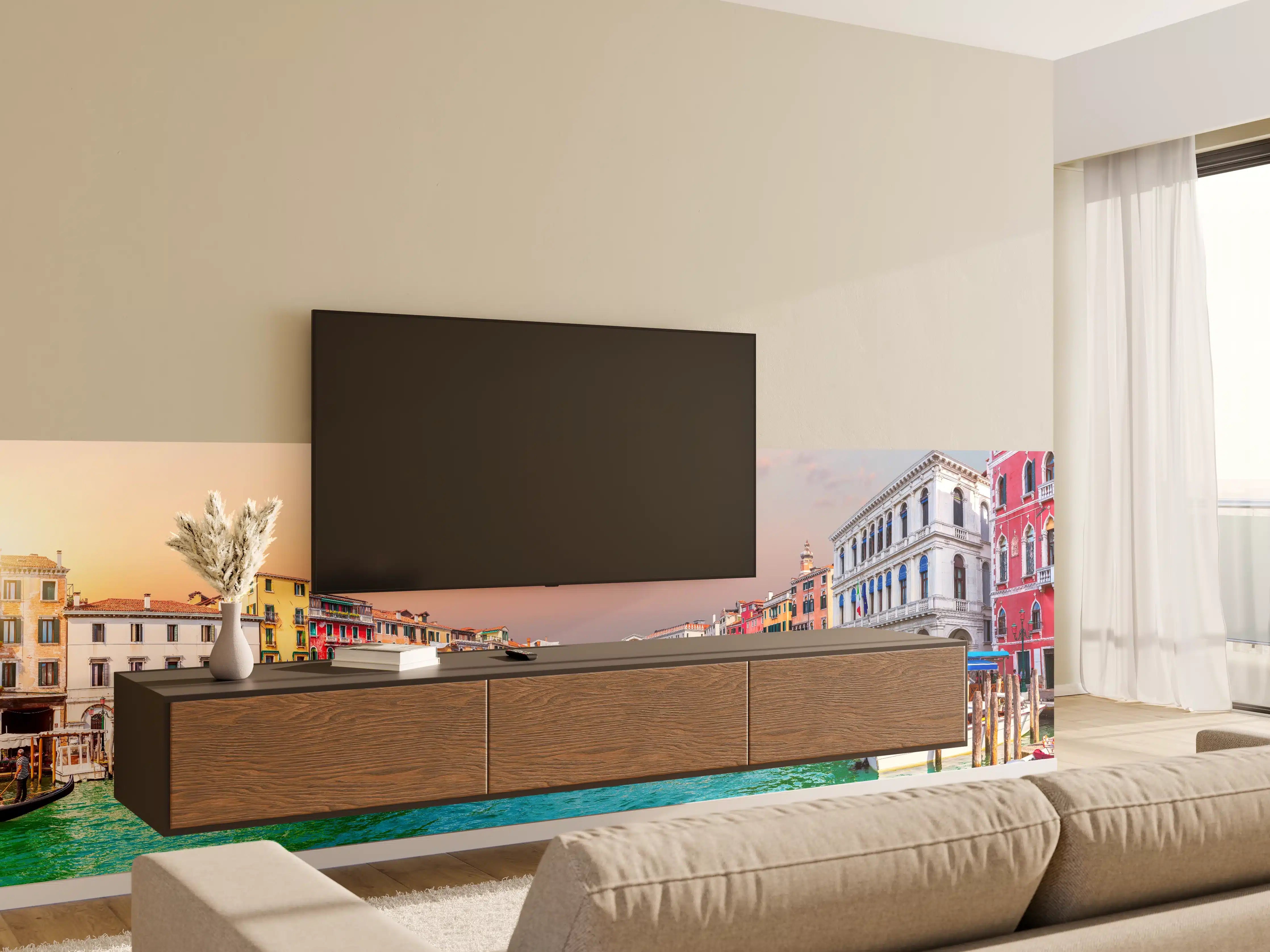 Wandverkleidung Wohnzimmer - Venedig Kanal bei Sonnenuntergang