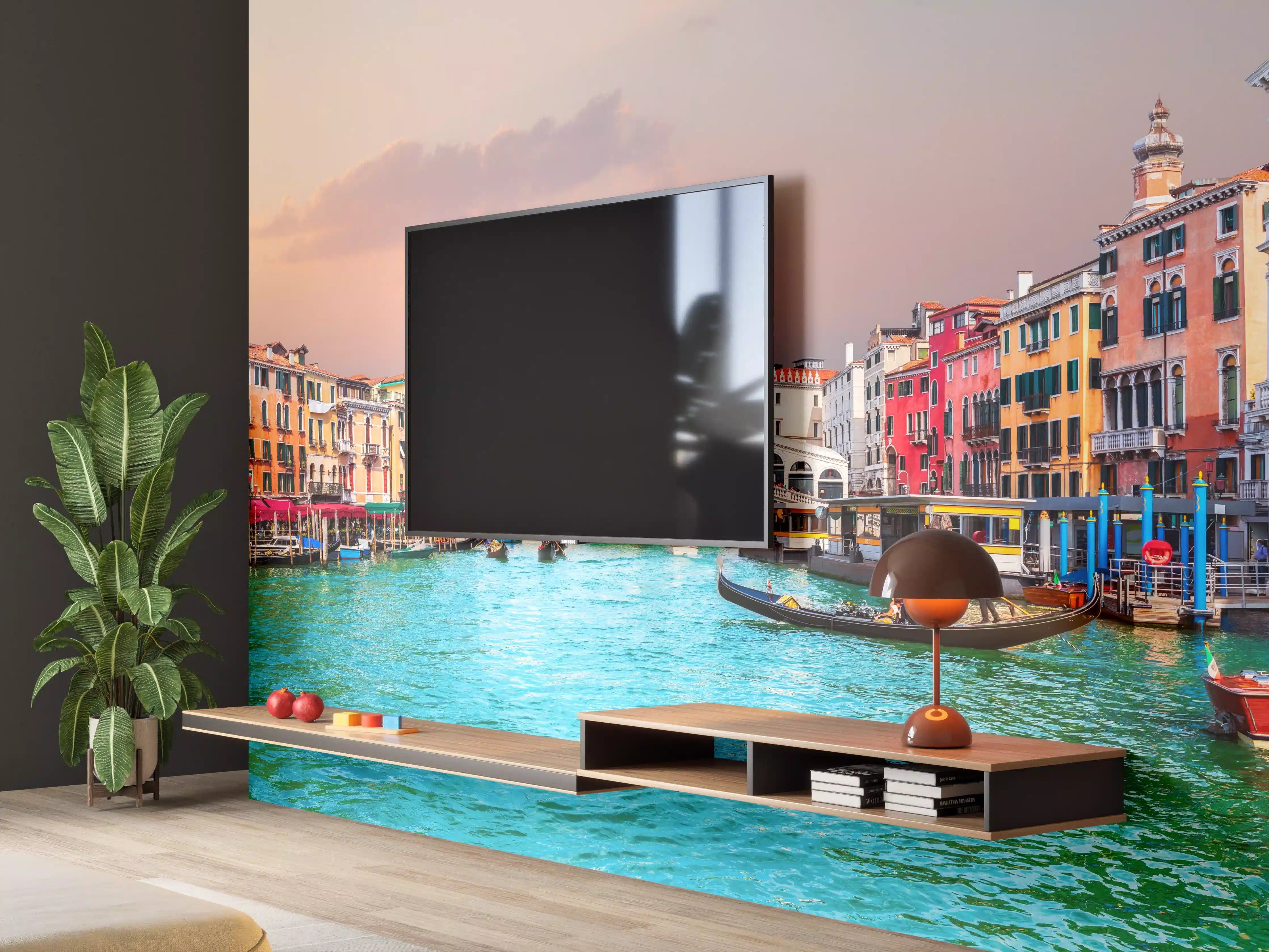 Wandverkleidung Wohnzimmer - Venedig Kanal bei Sonnenuntergang