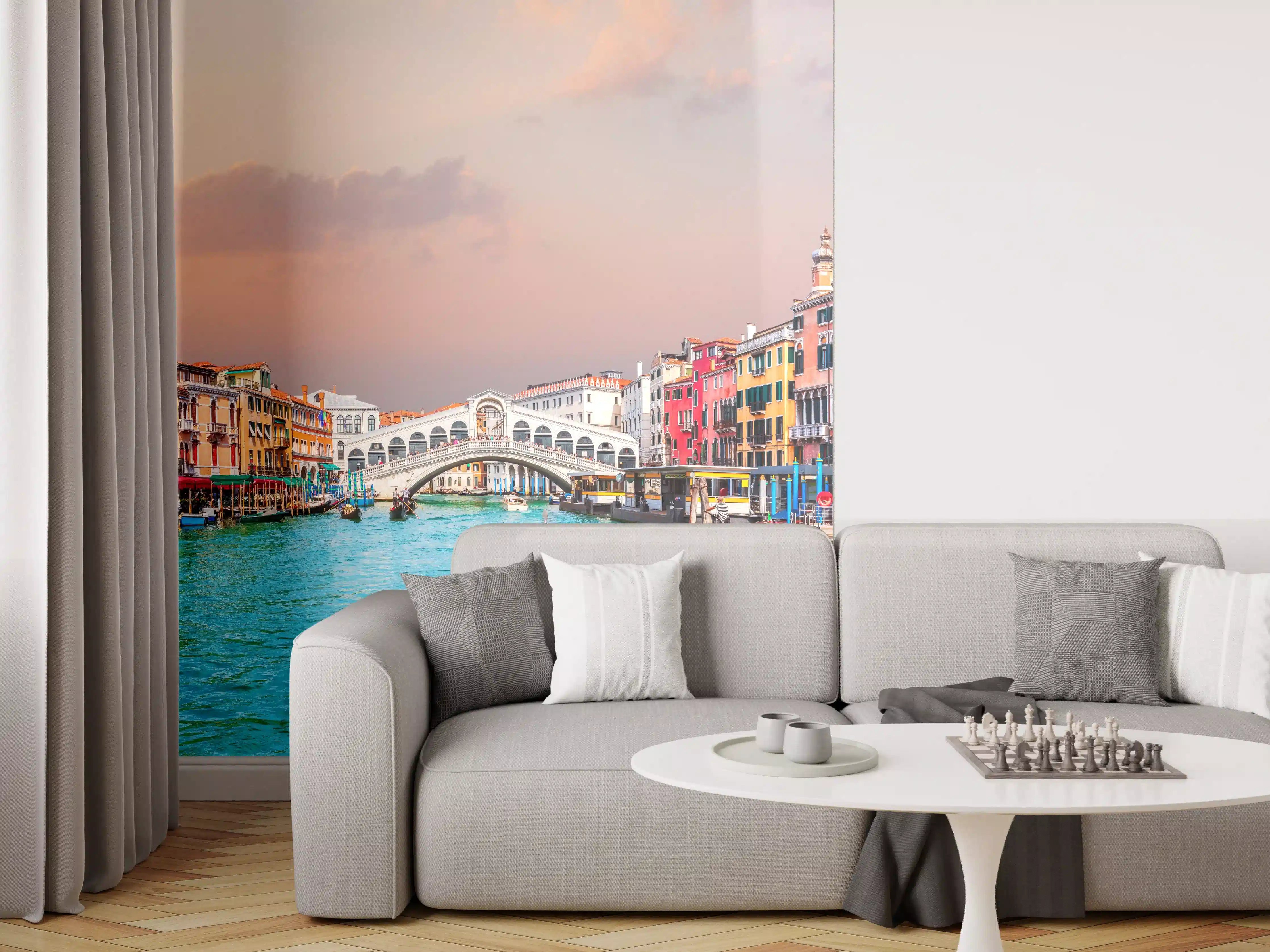 Wandverkleidung Wohnzimmer - Venedig Kanal bei Sonnenuntergang