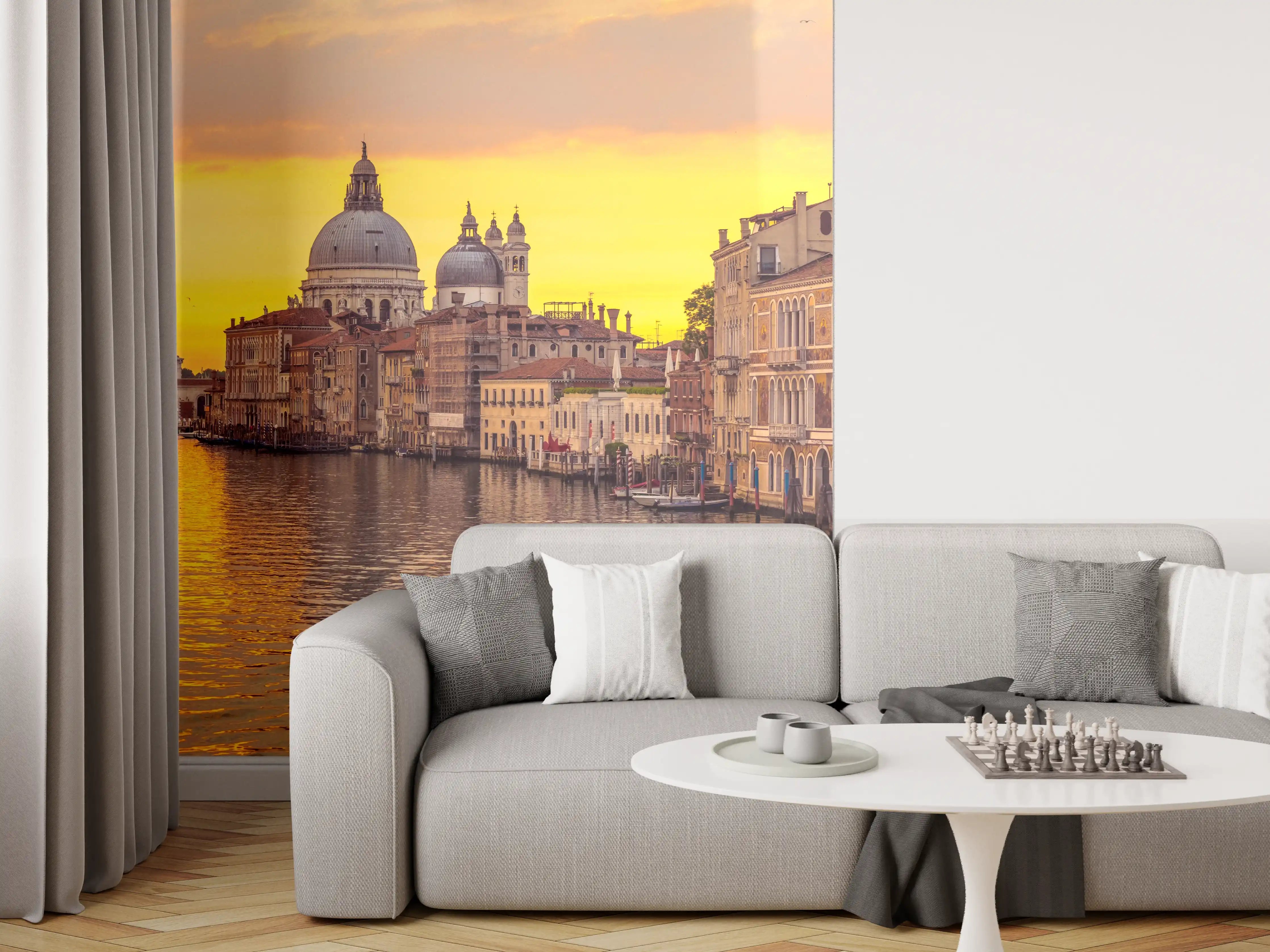 Wandverkleidung Wohnzimmer - Venedig Skyline Sonnenuntergang