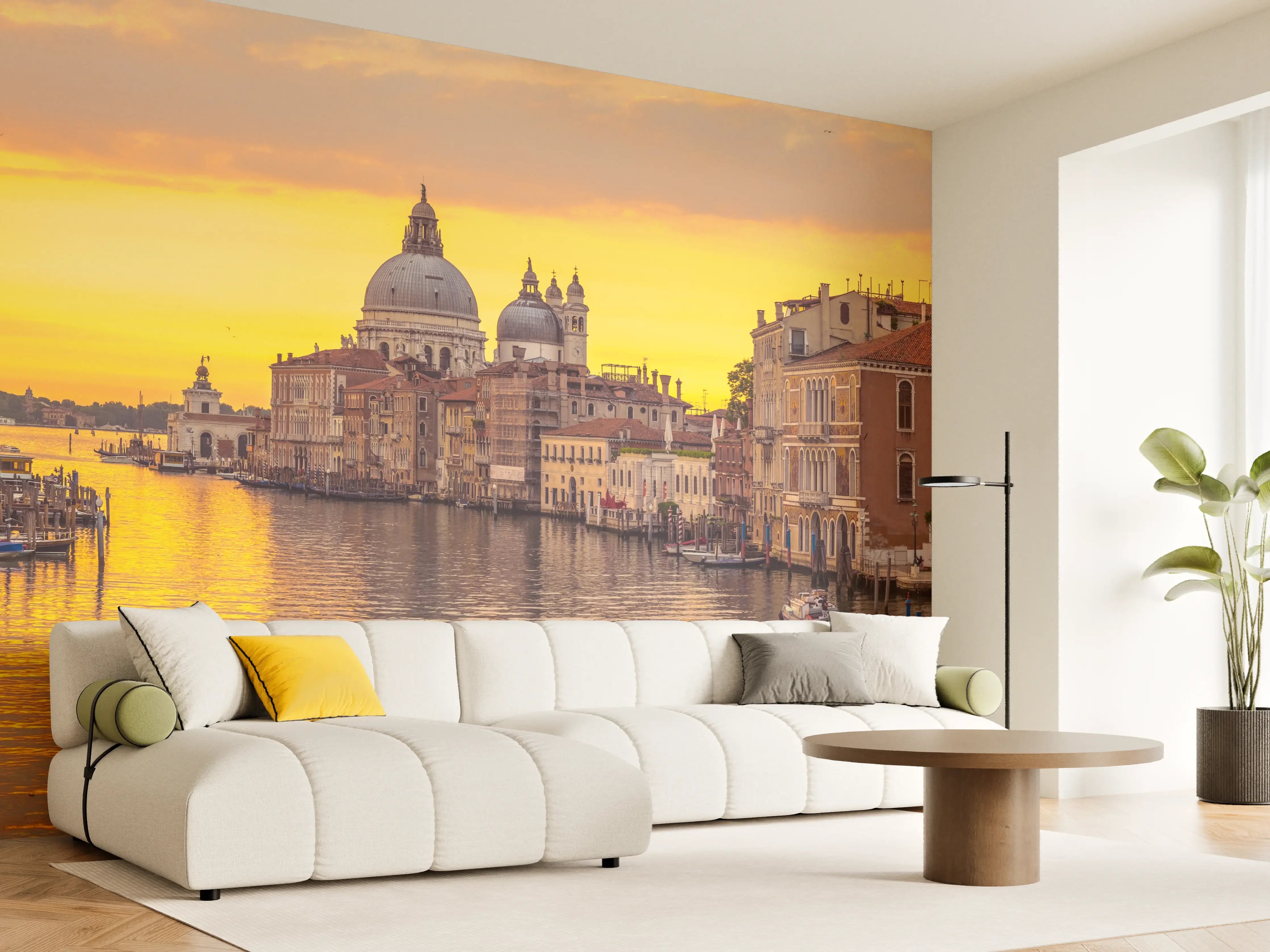 Wandverkleidung Wohnzimmer - Venedig Skyline Sonnenuntergang
