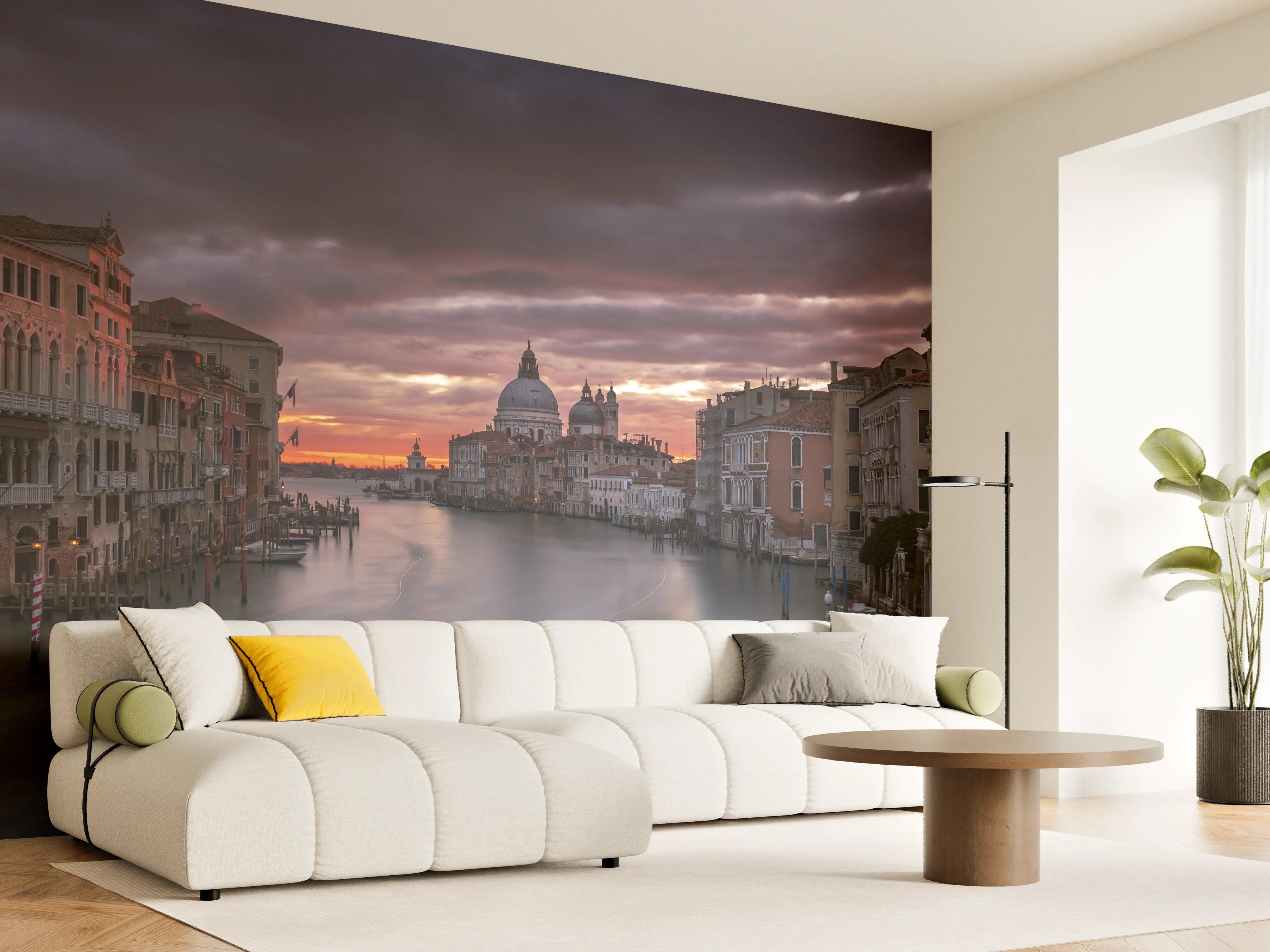 Wandverkleidung Wohnzimmer - Venetian Sunset Over Canal