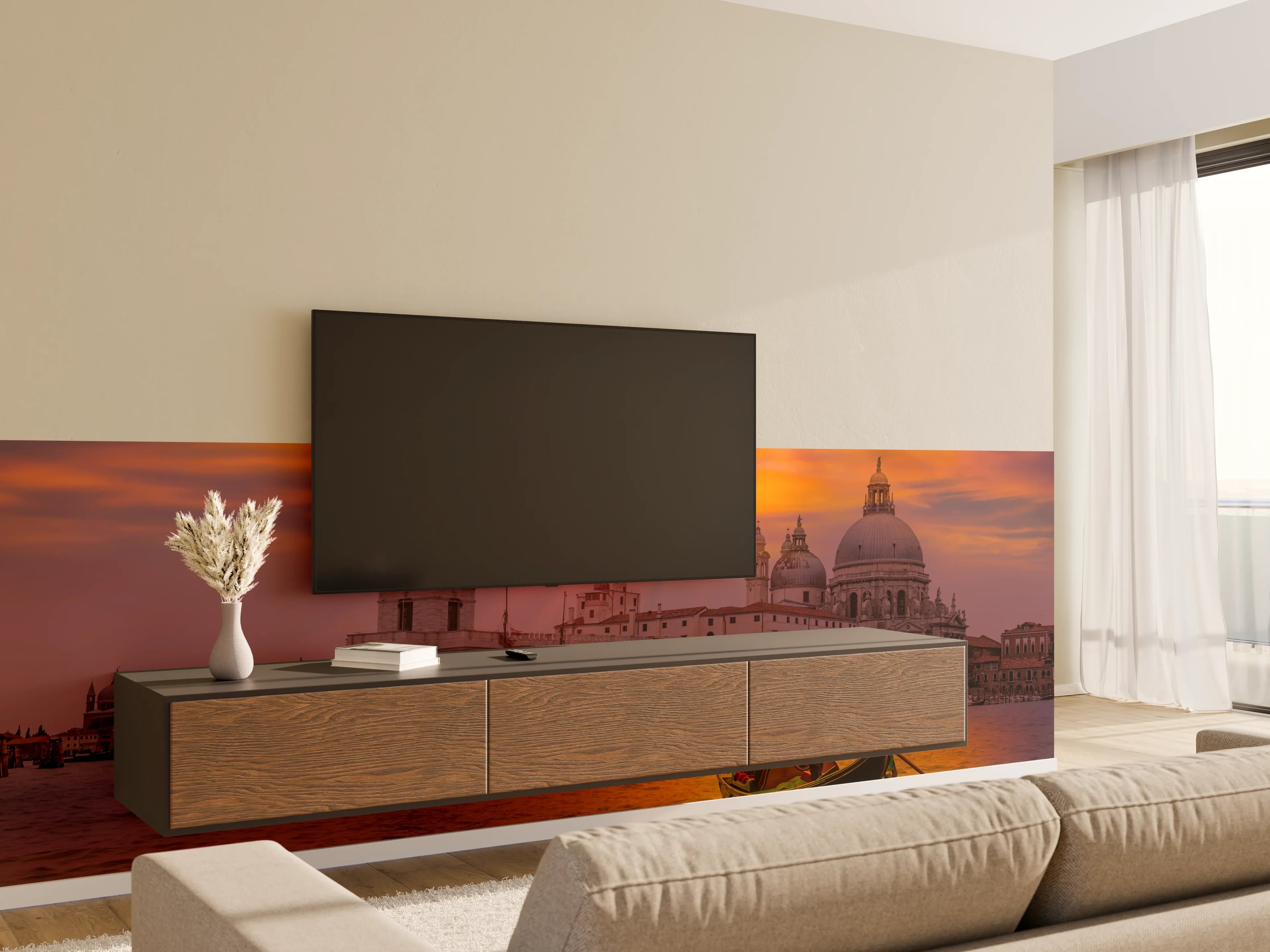 Wandverkleidung Wohnzimmer - Venetian Sunset Over San Giorgio Maggiore