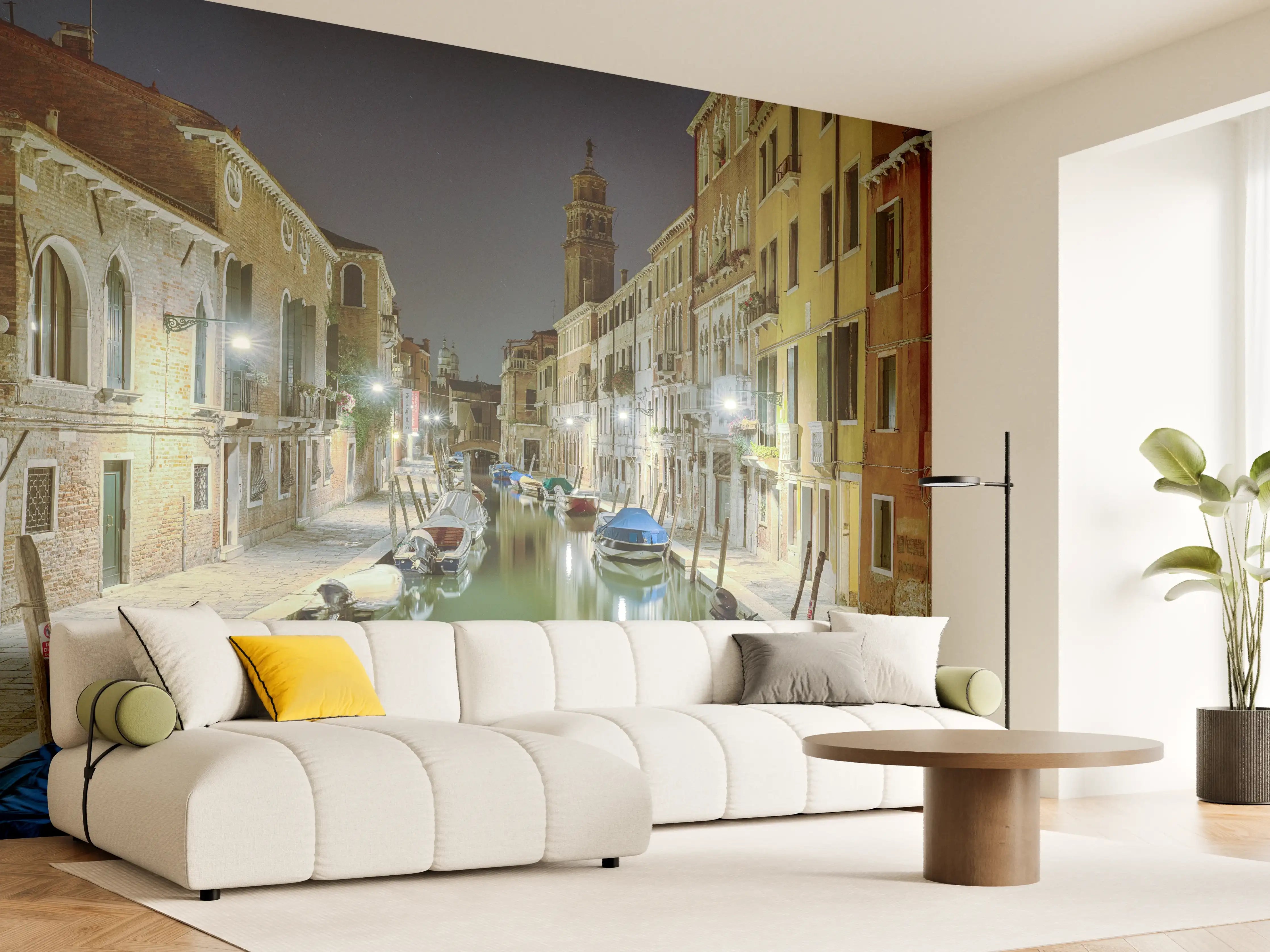 Wandverkleidung Wohnzimmer - Venezia bei Nacht