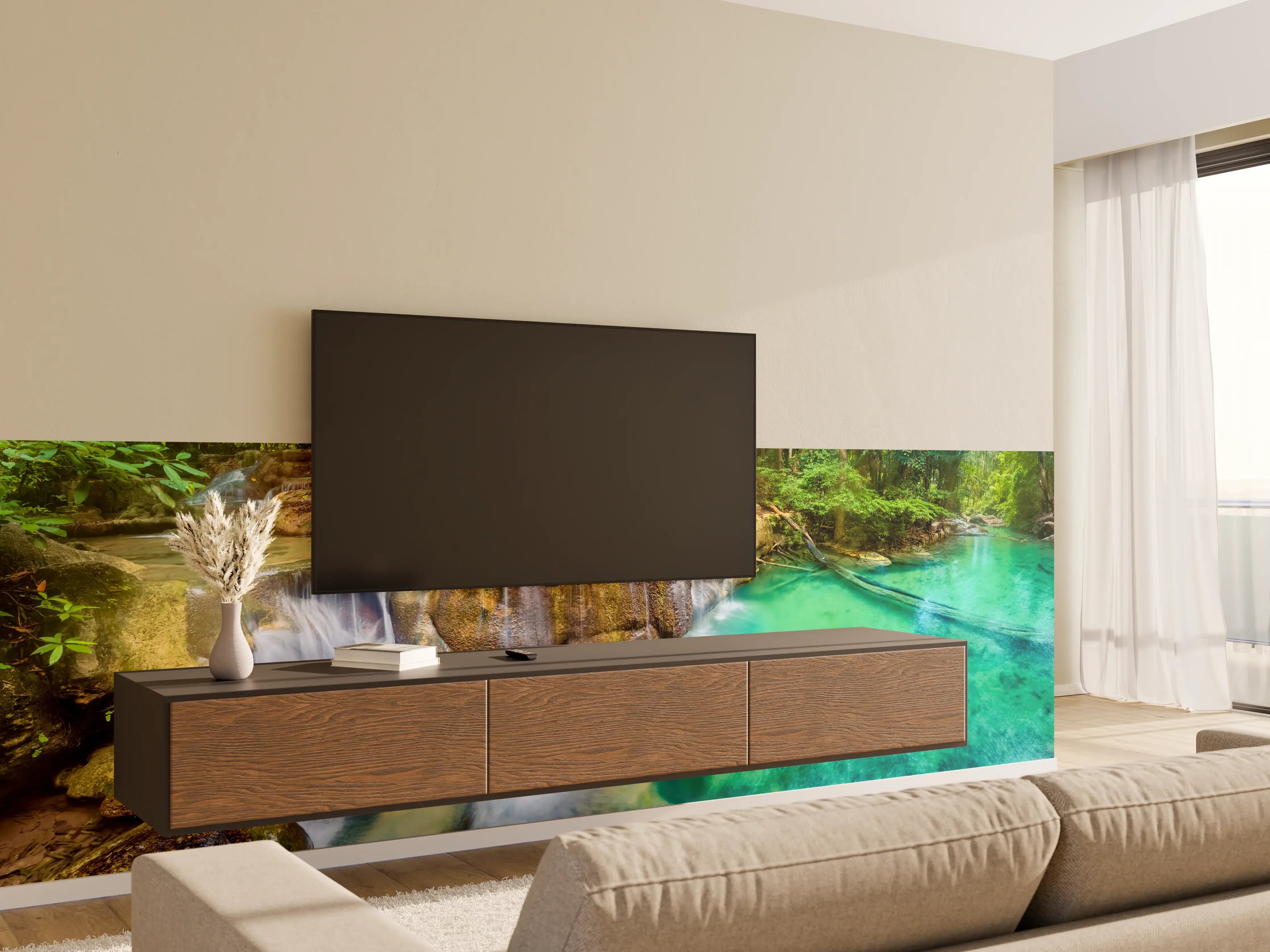 Wandverkleidung Wohnzimmer - Verborgene Oase im Regenwald