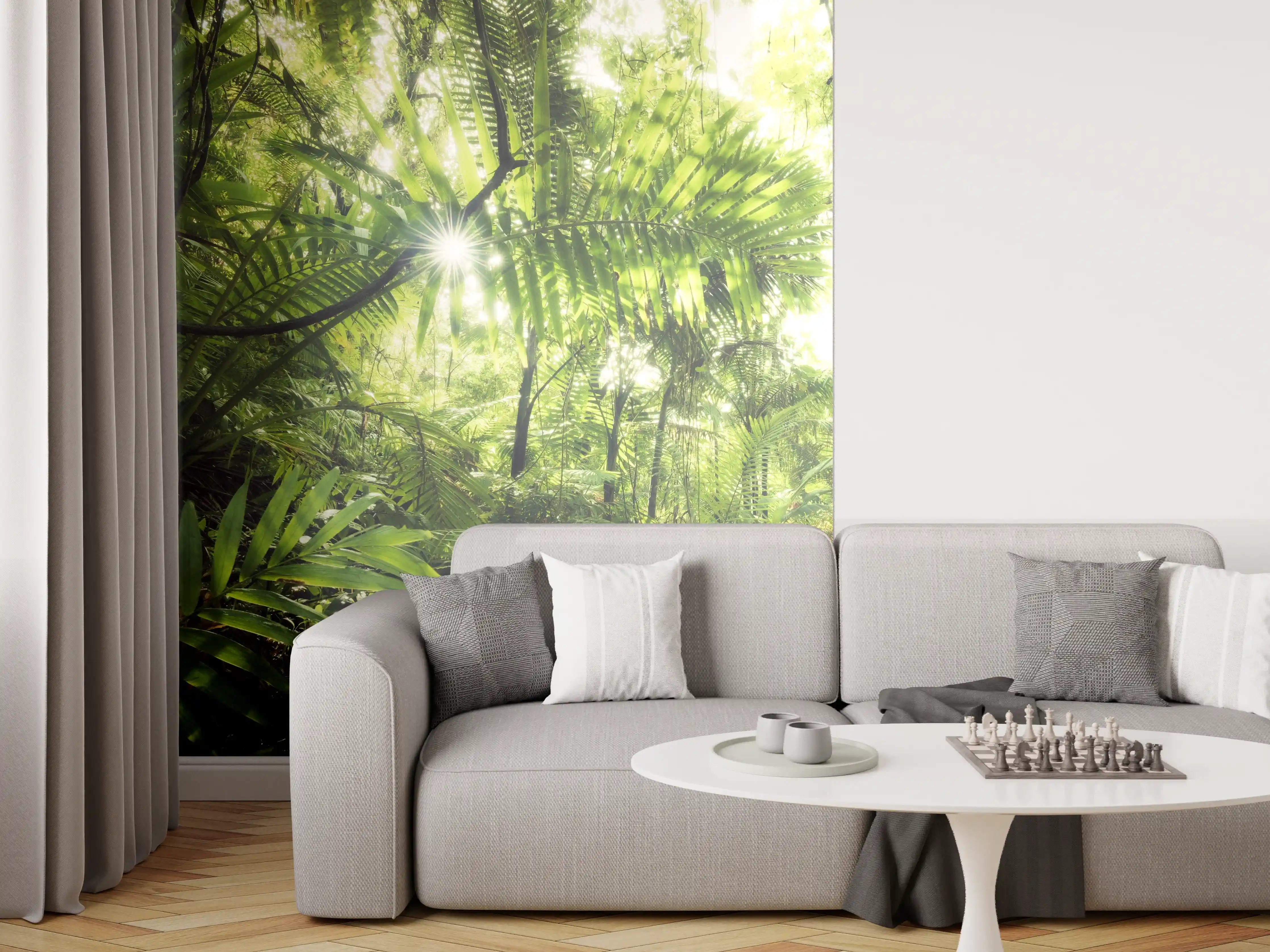 Wandverkleidung Wohnzimmer - Verborgene Schatten im Sonnenstrahl