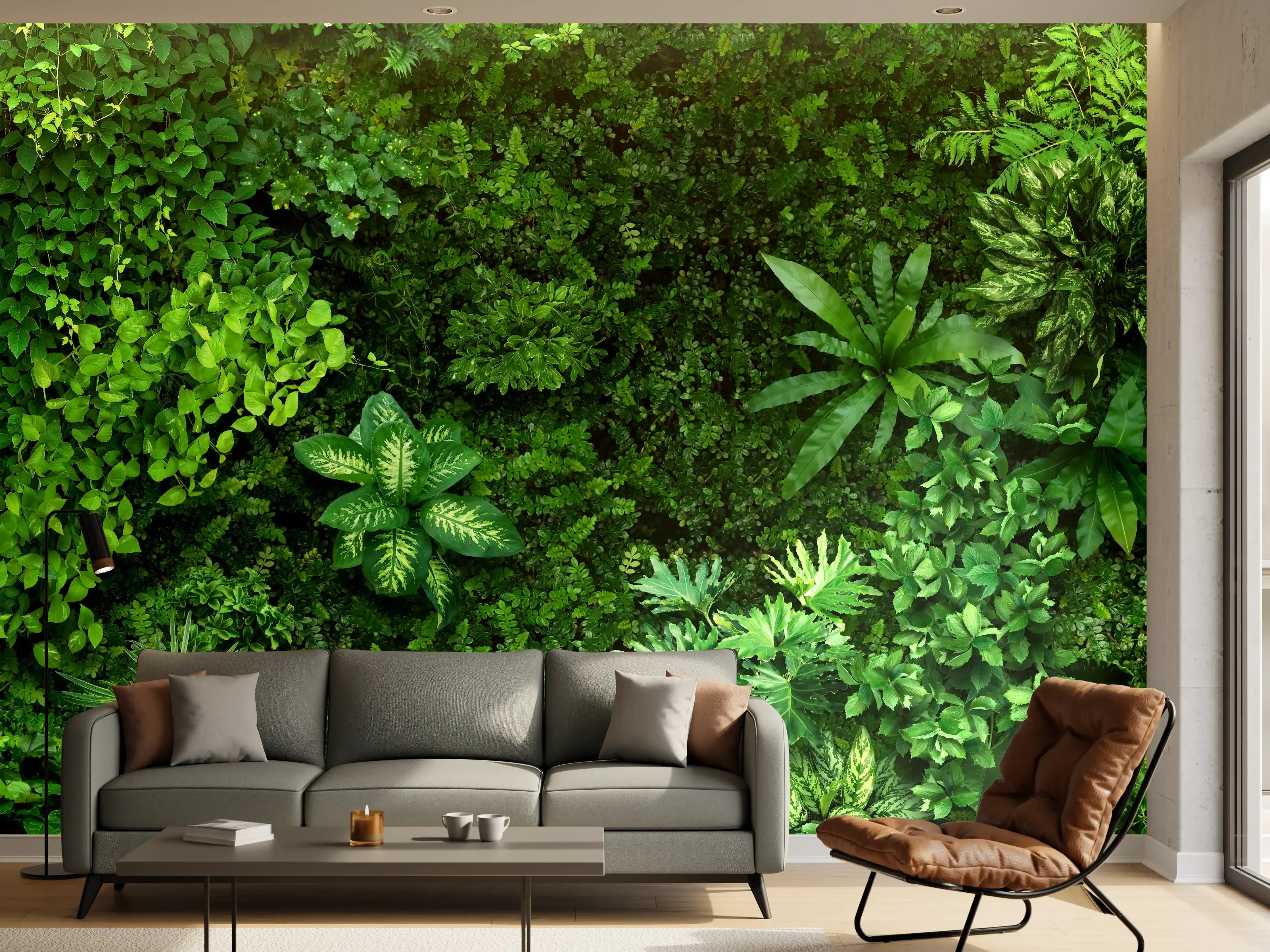 Wandverkleidung Wohnzimmer - Verschlungene Dschungelwelt