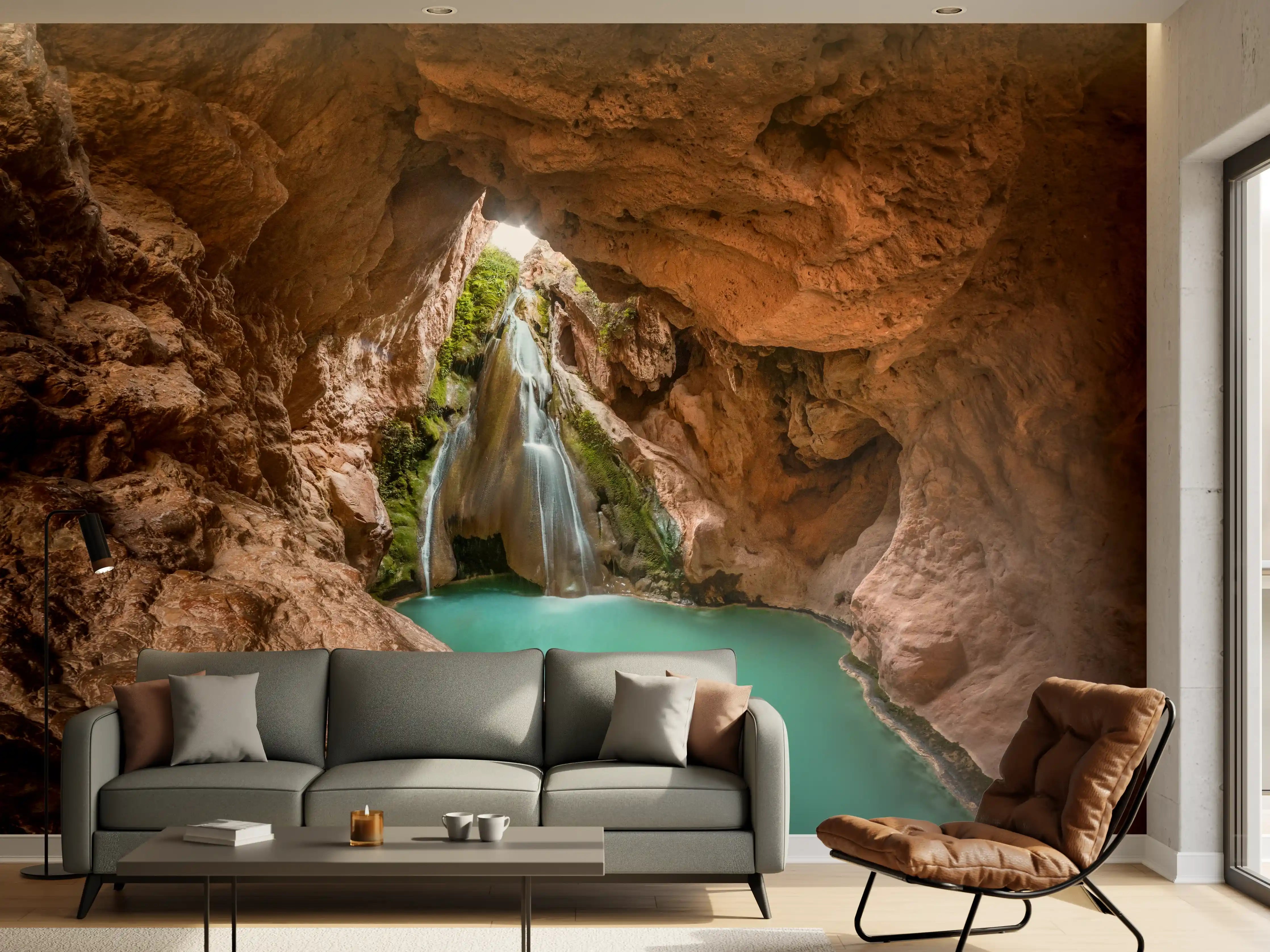Wandverkleidung Wohnzimmer - Versteckte Wasserhöhle