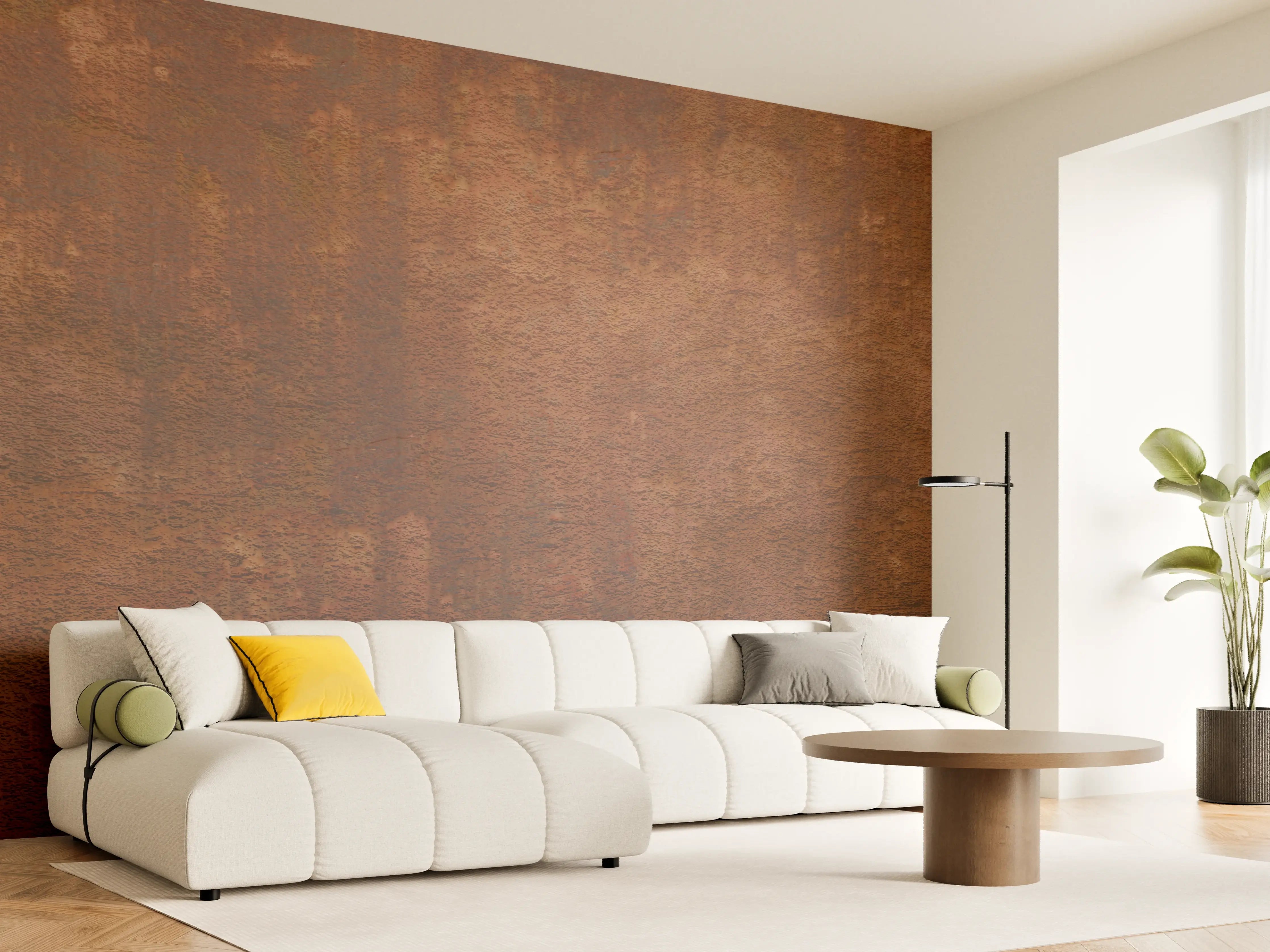 Wandverkleidung Wohnzimmer - Verwitterte Graumatmetallic-Textur