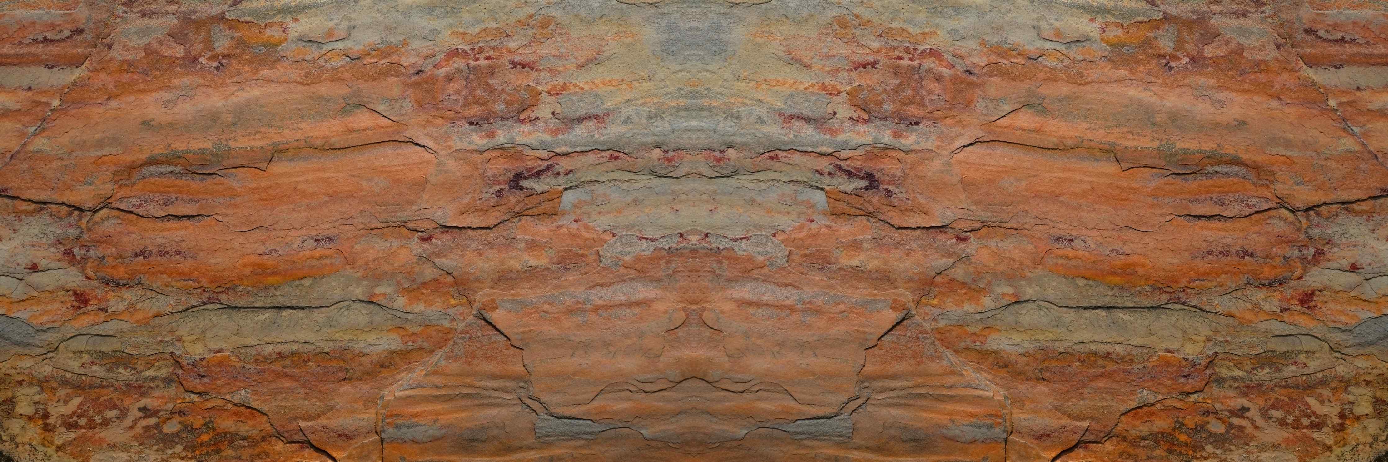 Wandverkleidung Wohnzimmer-Verwitterte Steinwand in Panorama-Ansicht