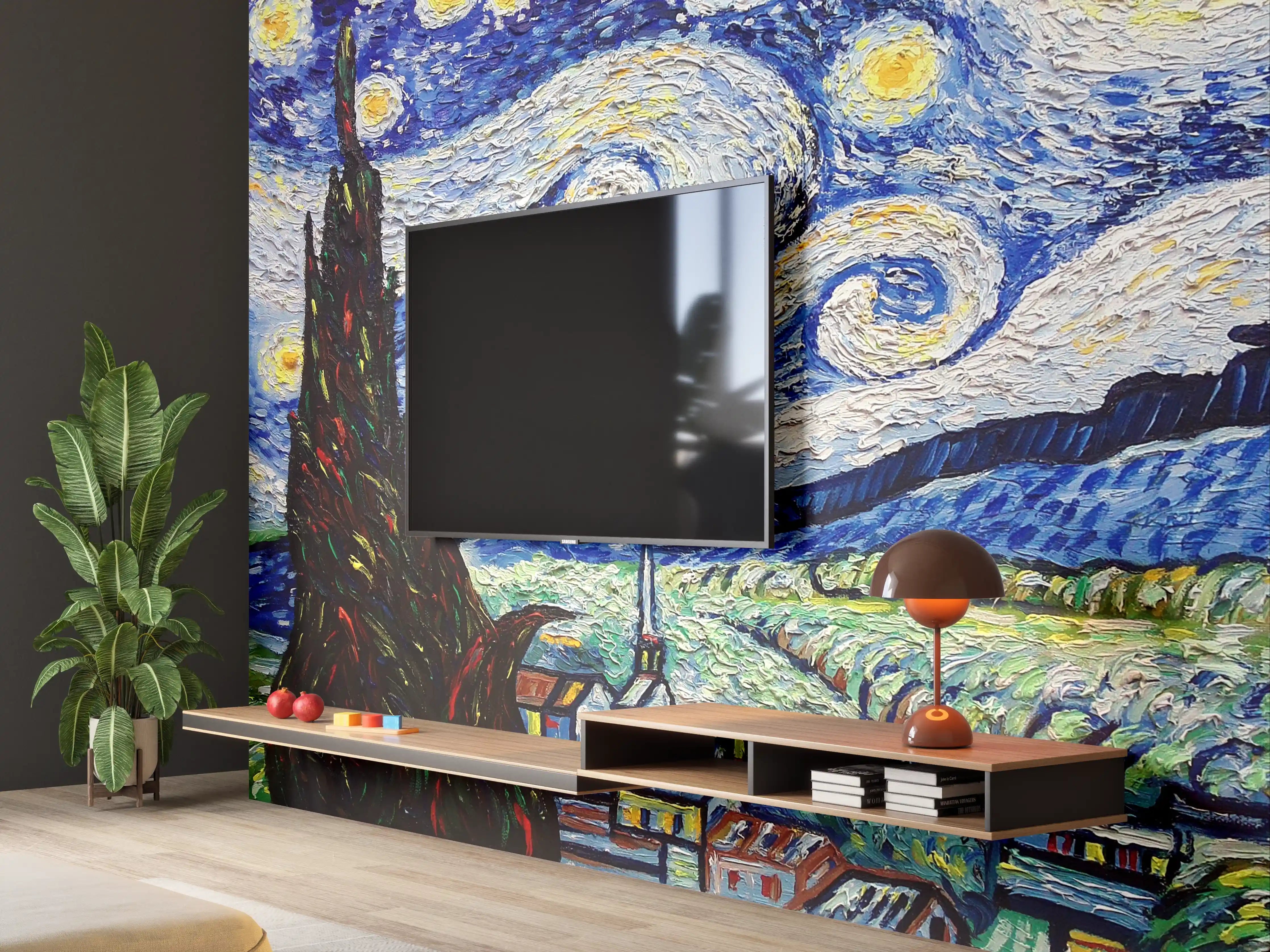 Wandverkleidung Wohnzimmer - Vincent van Gogh - Sternennacht