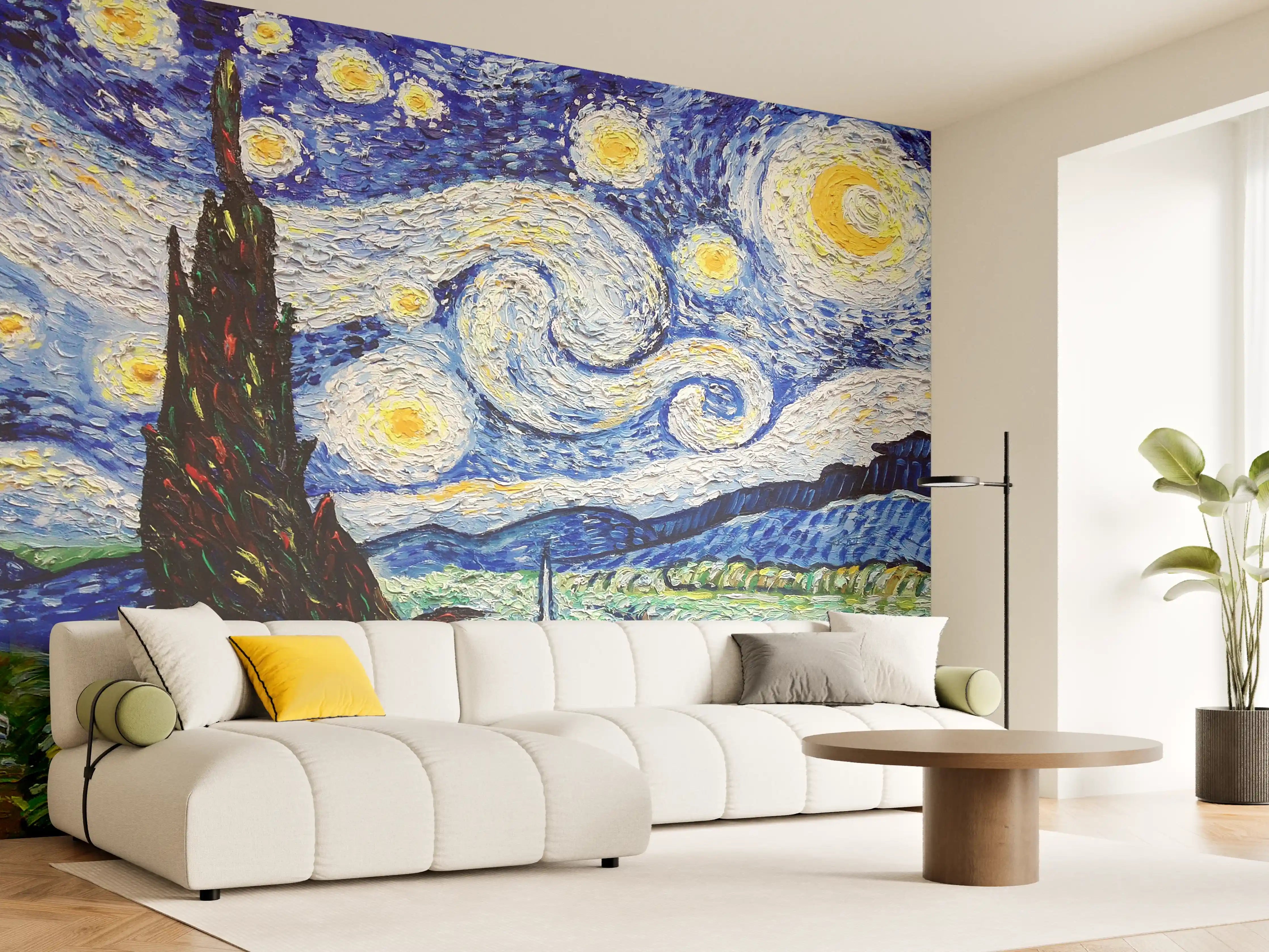 Wandverkleidung Wohnzimmer - Vincent van Gogh - Sternennacht