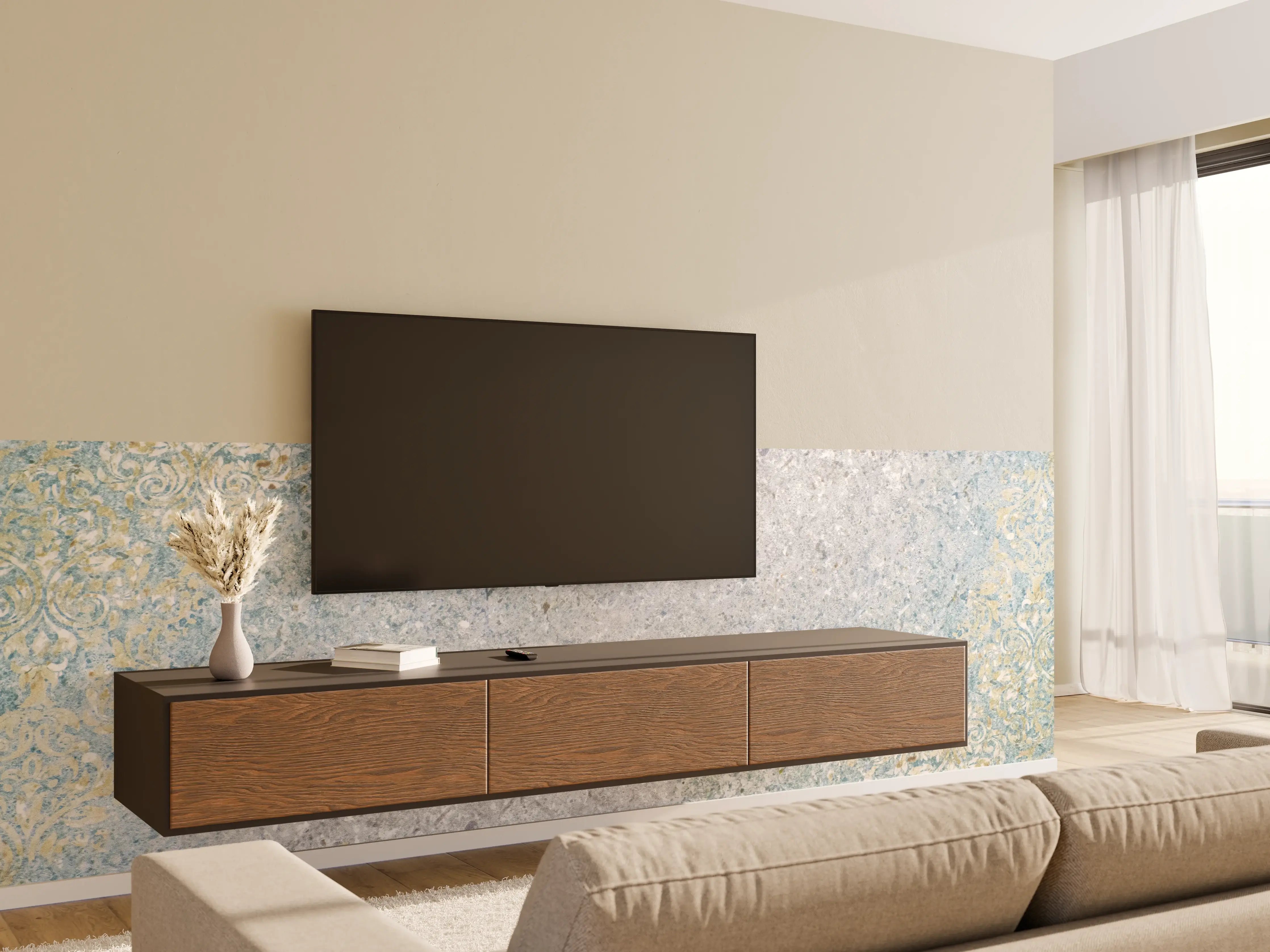 Wandverkleidung Wohnzimmer - Vintage Beton