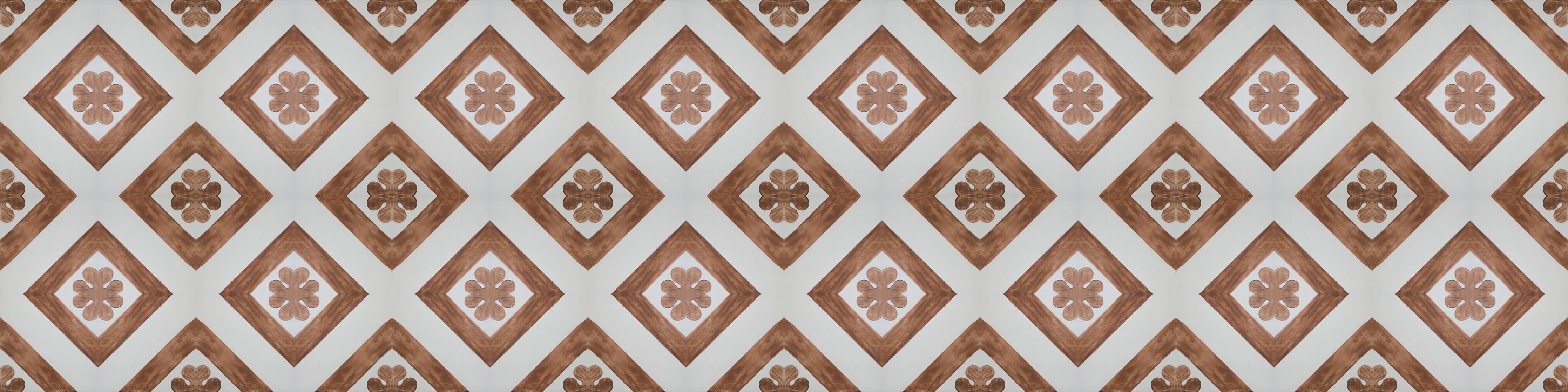 Wandverkleidung Wohnzimmer-Vintage Braun-Weiß Mosaikfliesen