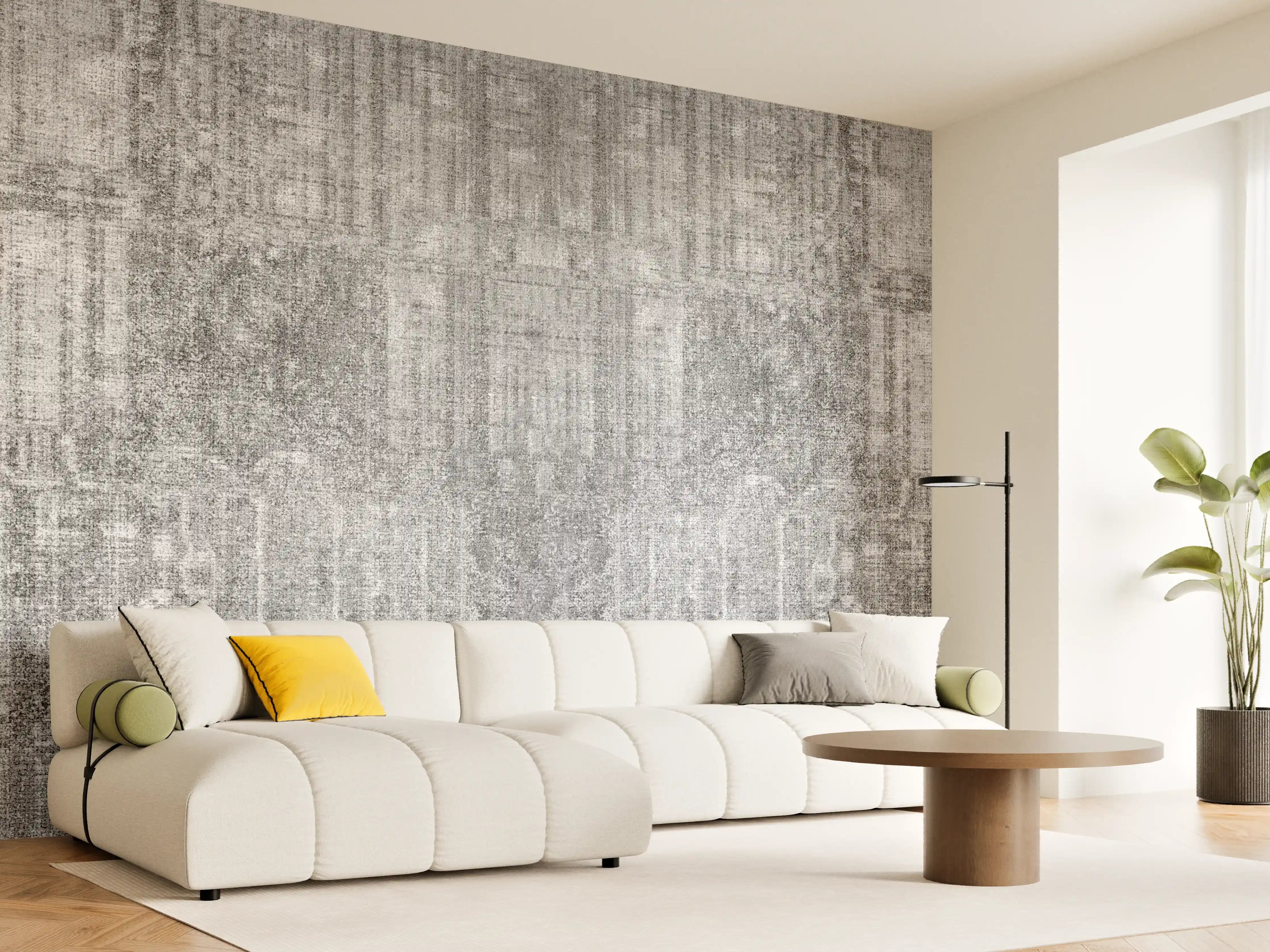 Wandverkleidung Wohnzimmer - Vintage Grau-Beton Textur Panorama