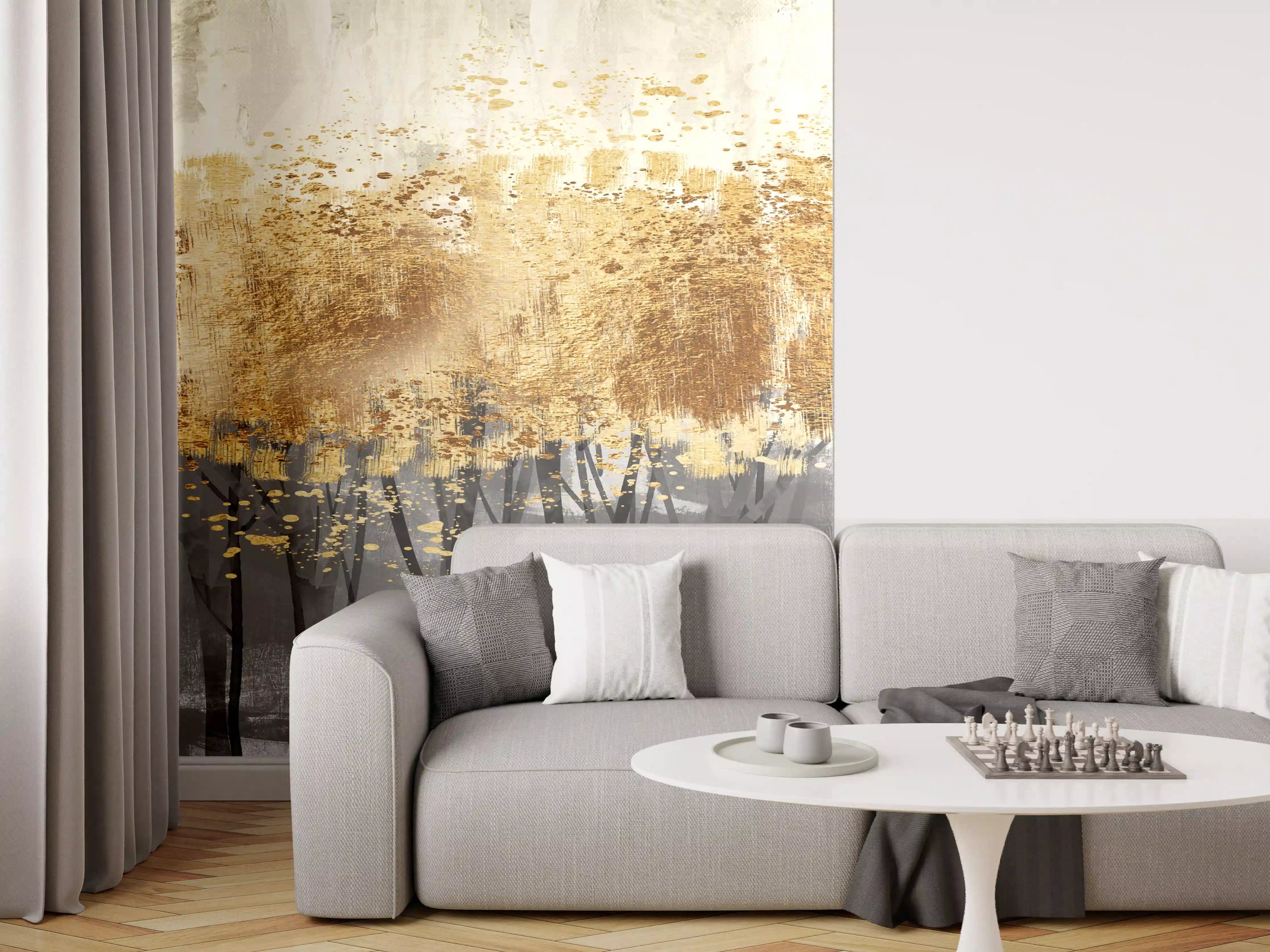 Wandverkleidung Wohnzimmer - Vintage Kunstmalerei