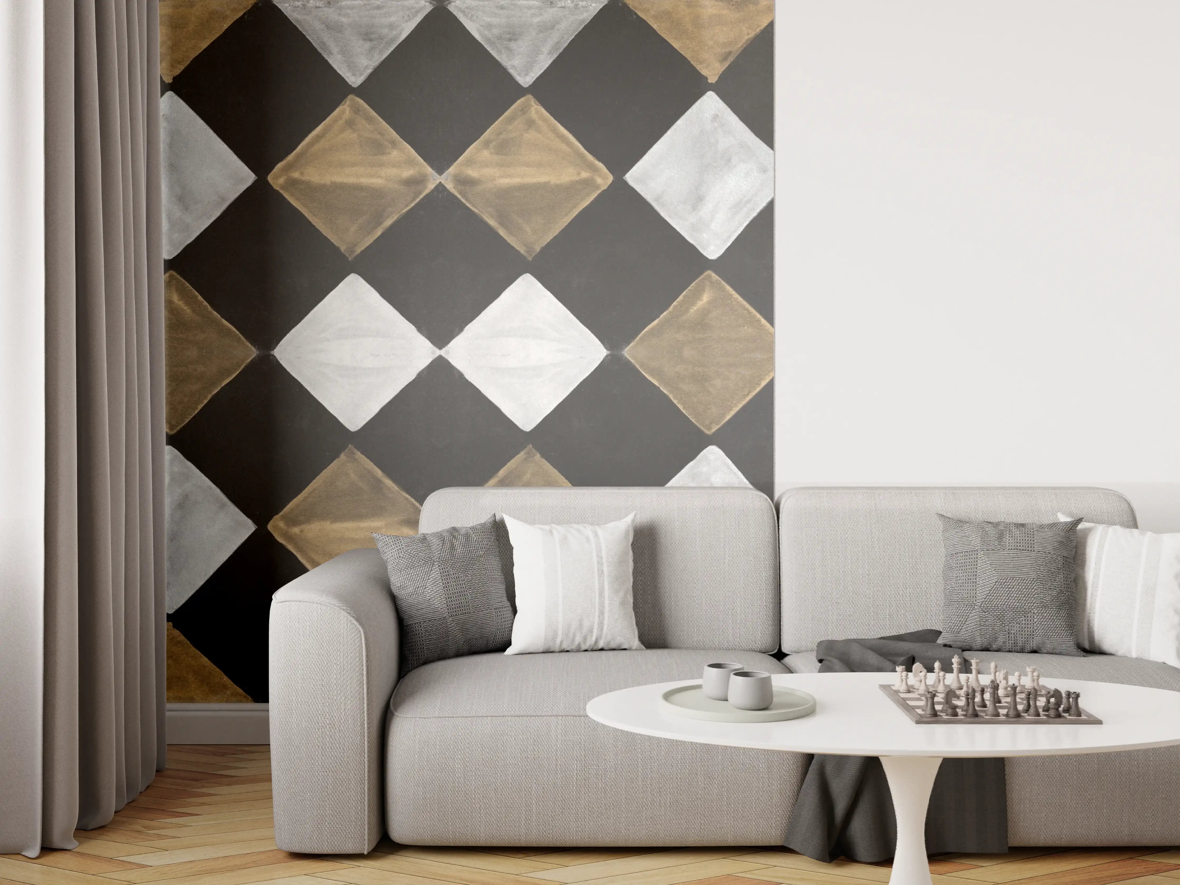Wandverkleidung Wohnzimmer - Vintage Mosaik Fliesentapete